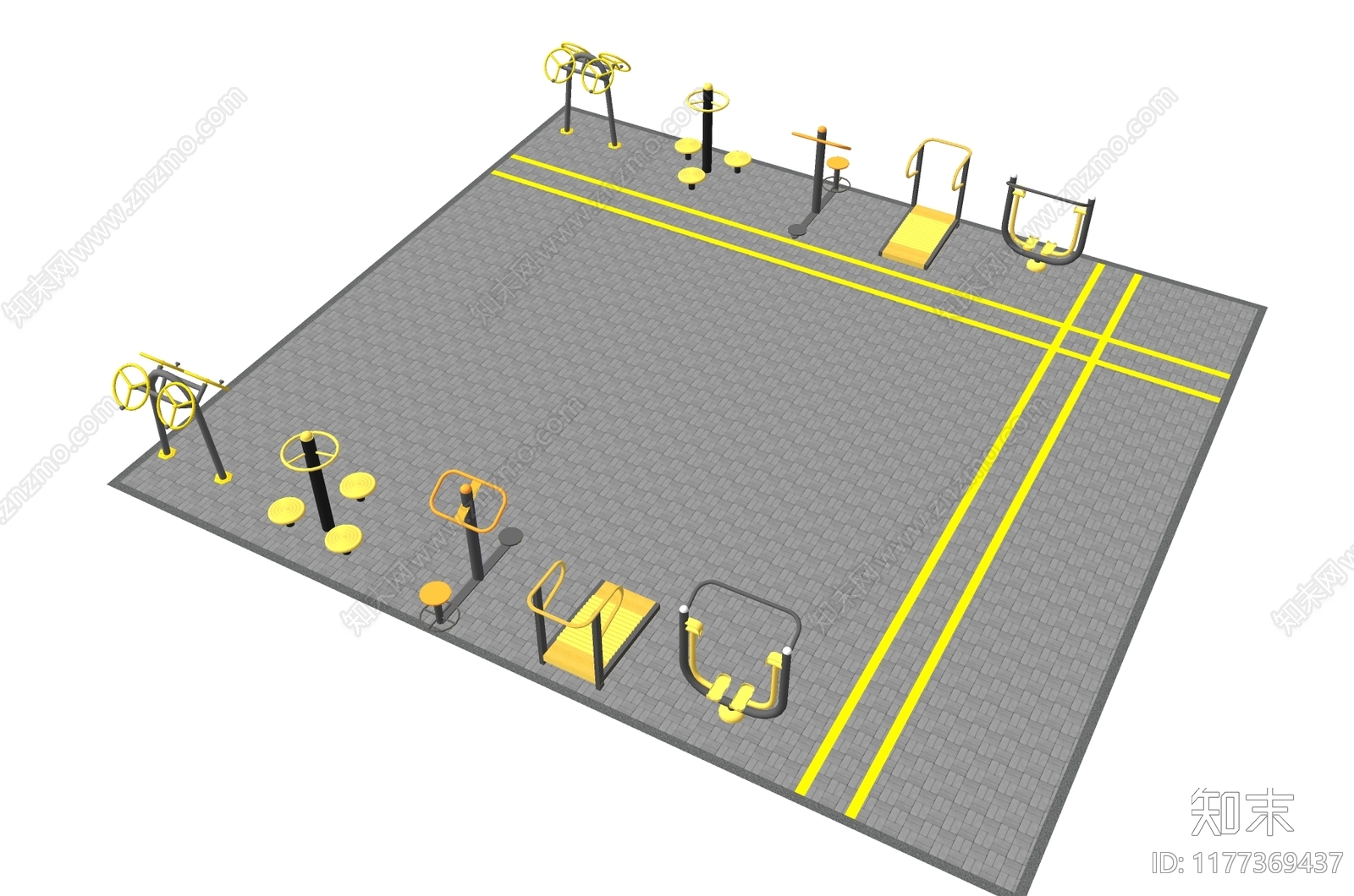 健身器材SU模型下载【ID:1177369437】