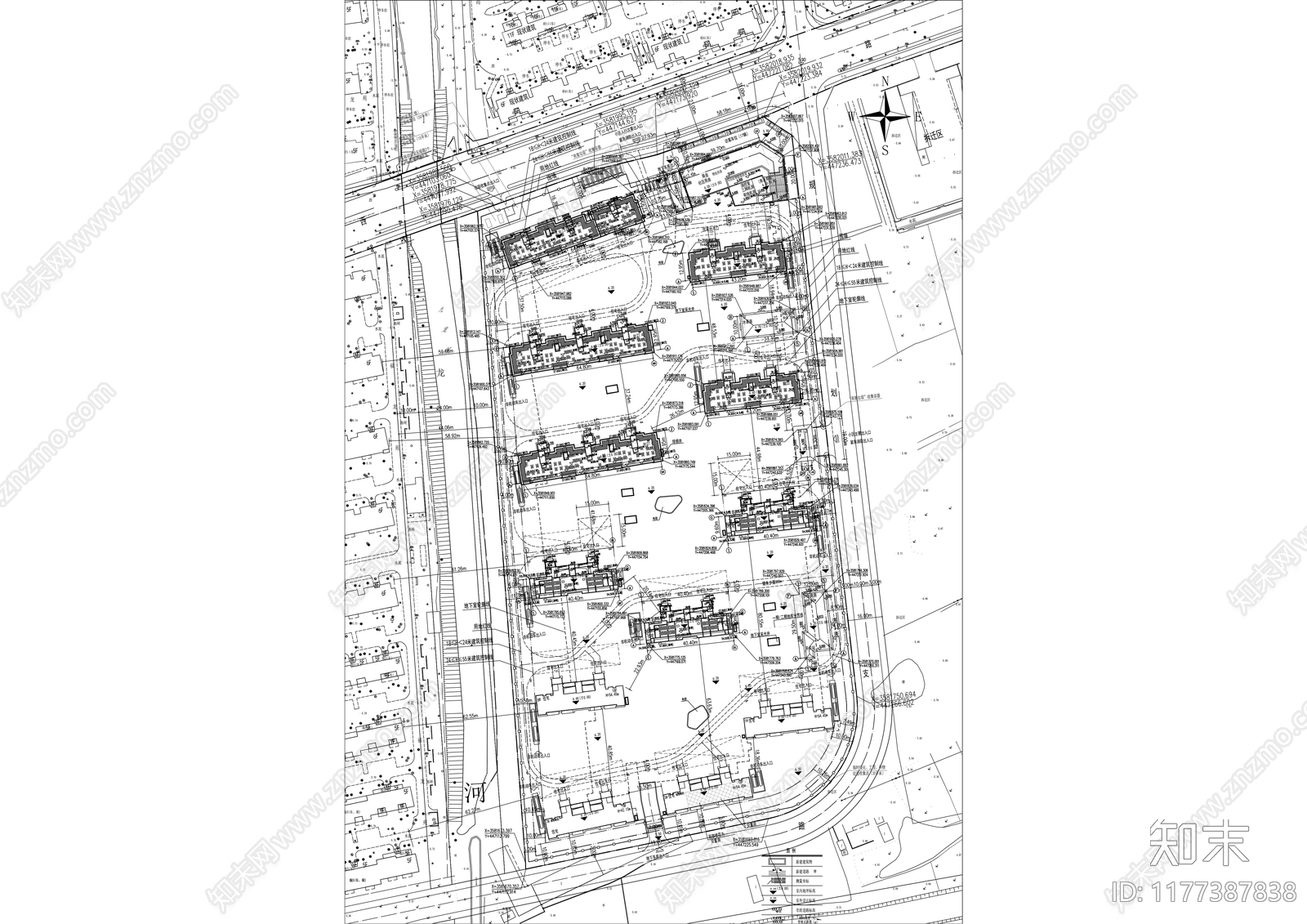 现代住宅楼建筑cad施工图下载【ID:1177387838】