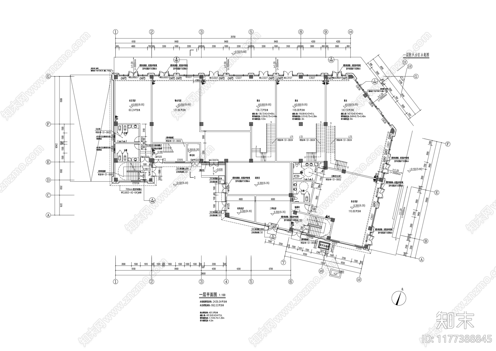 现代商业街cad施工图下载【ID:1177388845】