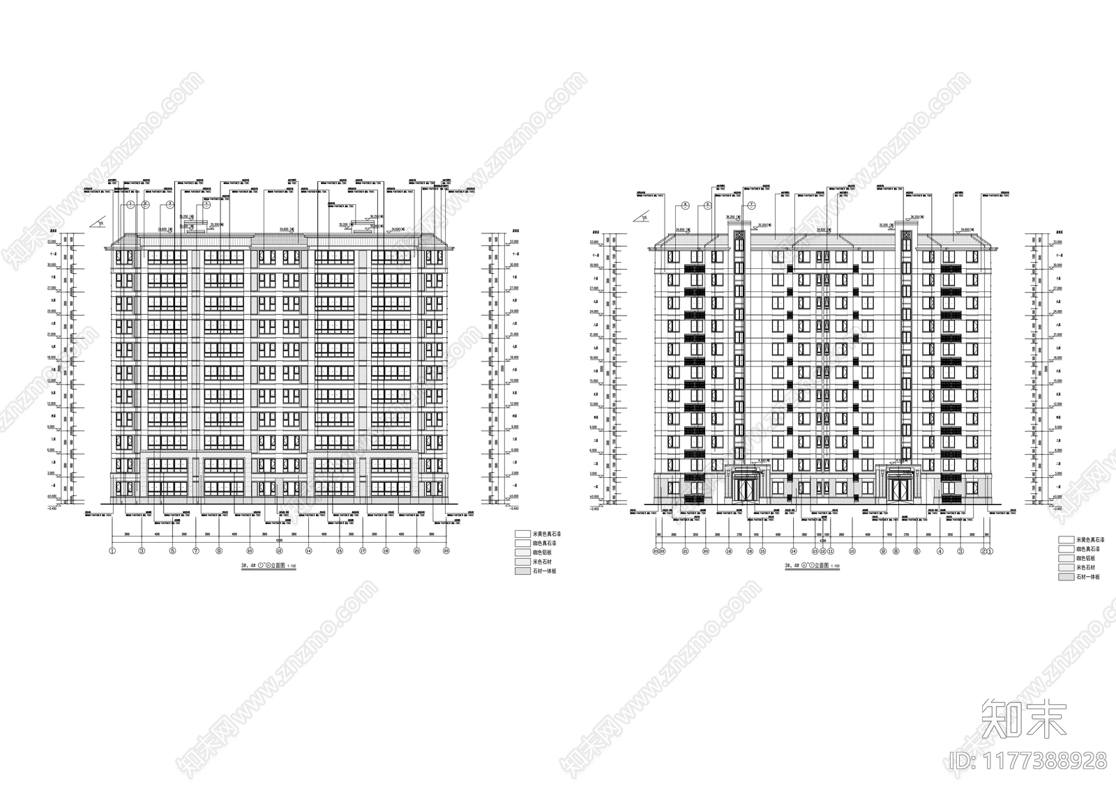 新中式住宅楼建筑施工图下载【ID:1177388928】