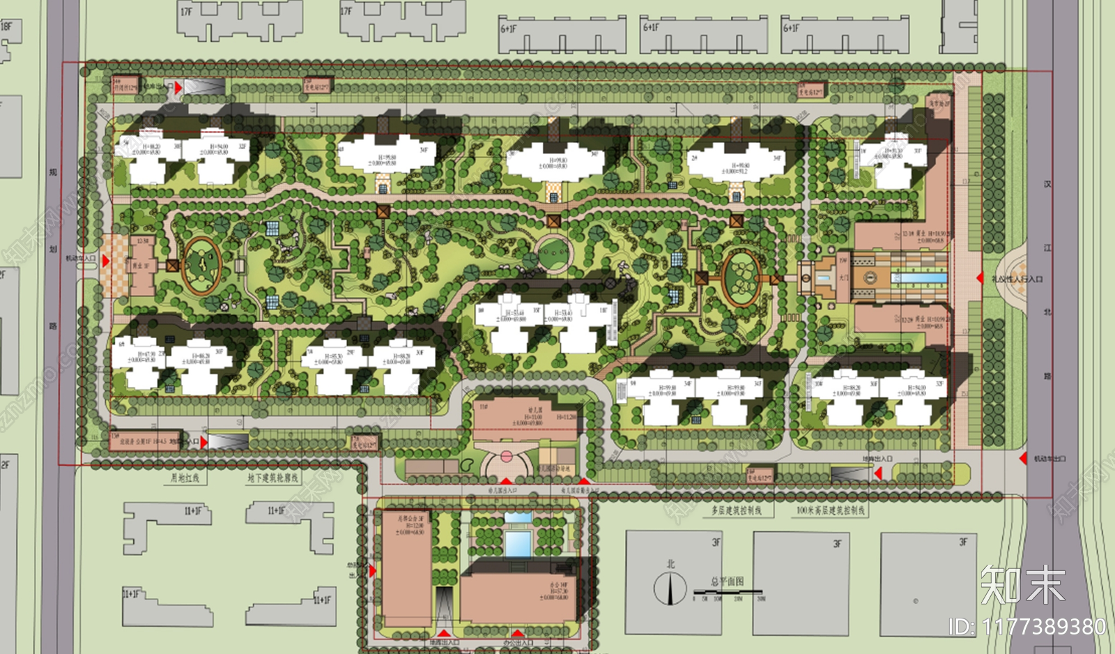 现代住宅楼建筑施工图下载【ID:1177389380】