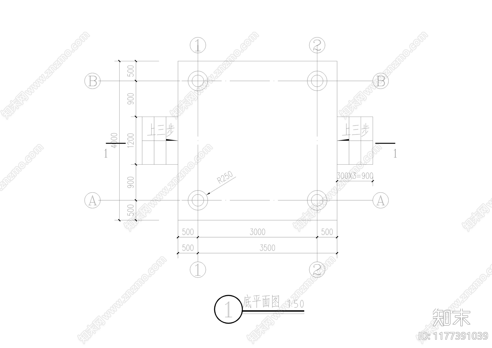 中式亭子cad施工图下载【ID:1177391039】