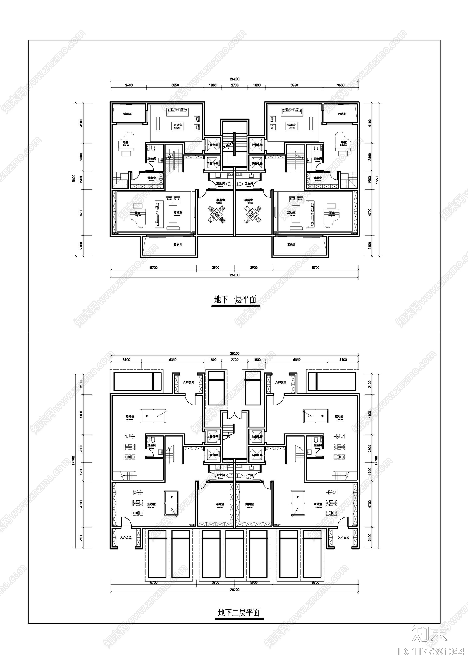 现代新中式别墅建筑施工图下载【ID:1177391044】