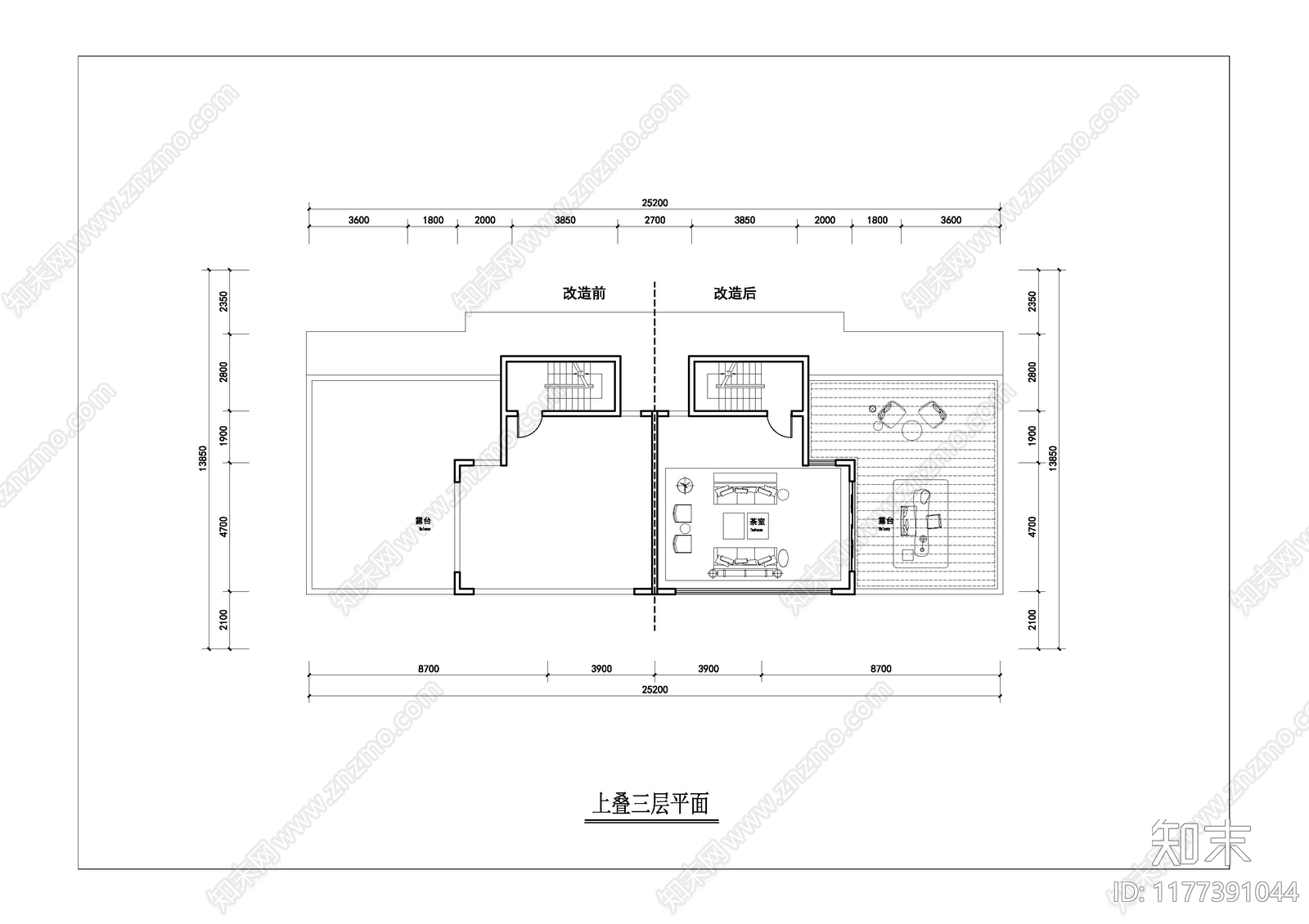 现代新中式别墅建筑施工图下载【ID:1177391044】