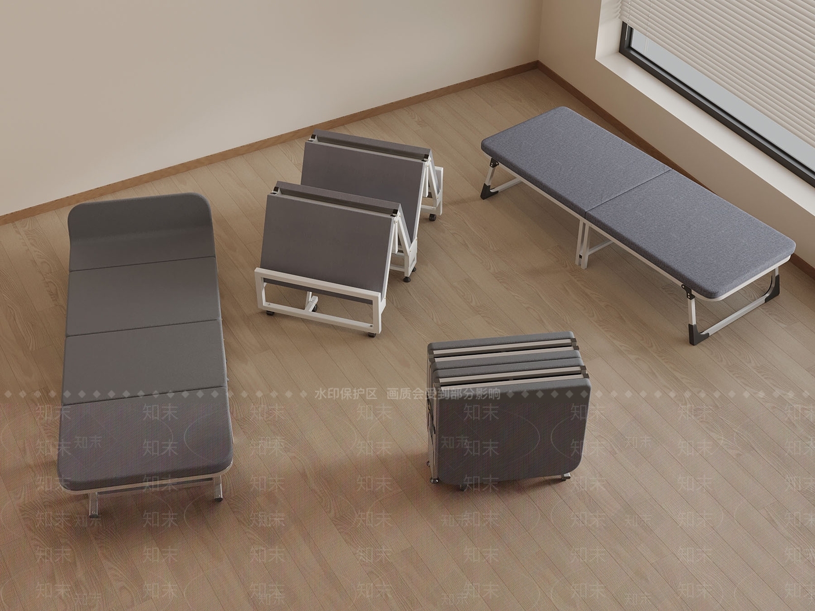 现代其他床3D模型下载【ID:1177399622】