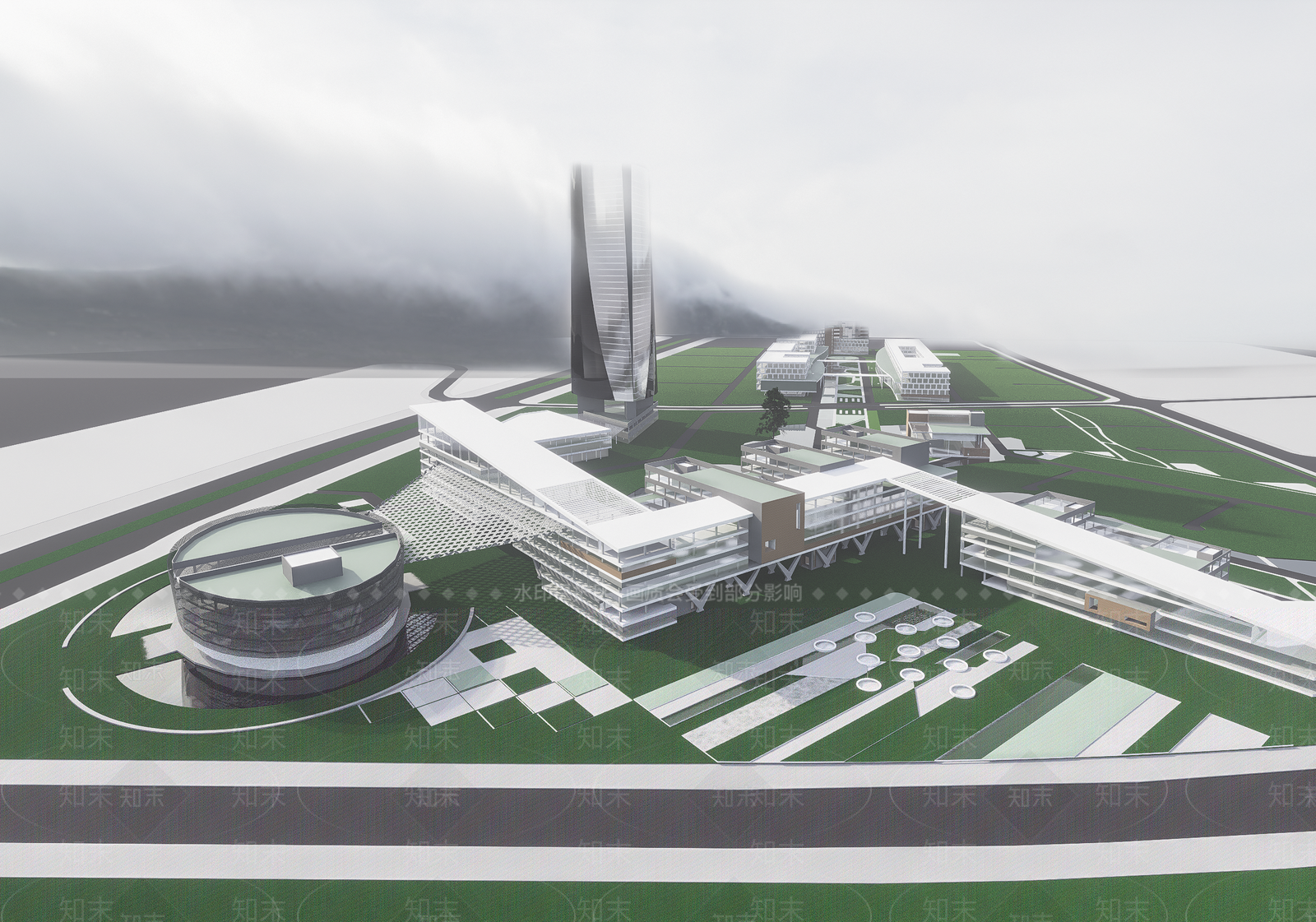 现代学校建筑SU模型下载【ID:1177404485】