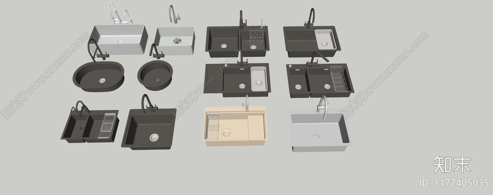 现代水槽SU模型下载【ID:1177405035】
