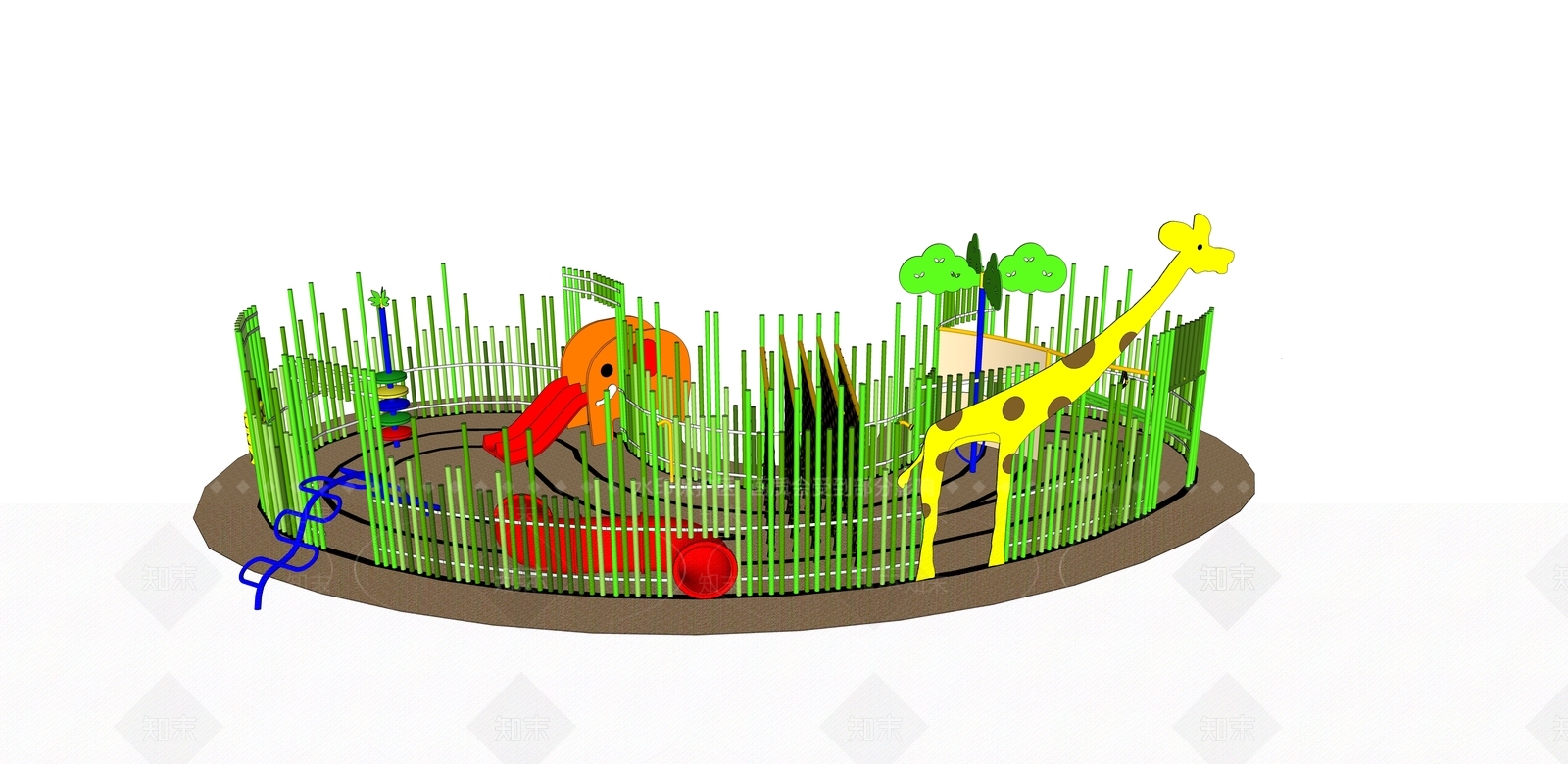 现代儿童游乐区SU模型下载【ID:1177406124】