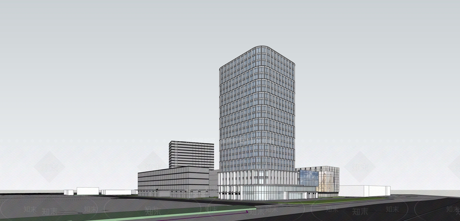 现代酒店建筑SU模型下载【ID:1177408914】