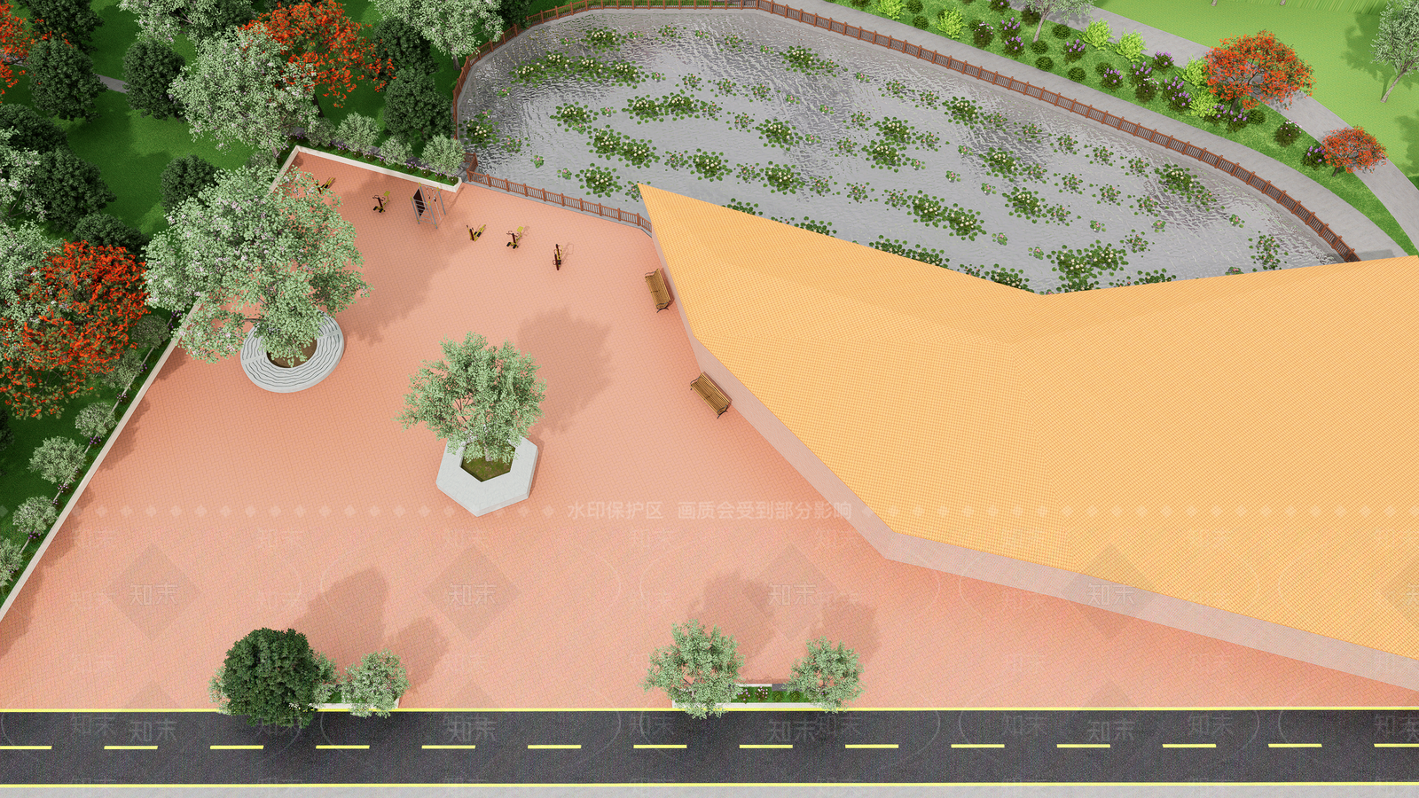 现代口袋公园SU模型下载【ID:1177409304】