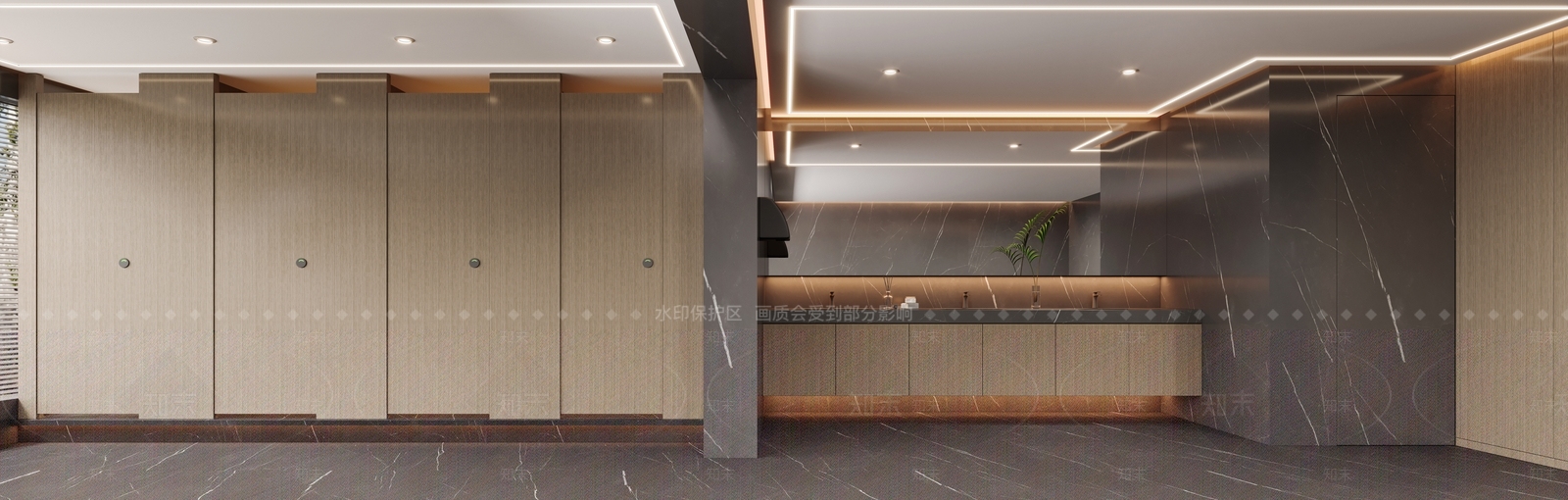 现代极简公共卫生间3D模型下载【ID:1177411067】