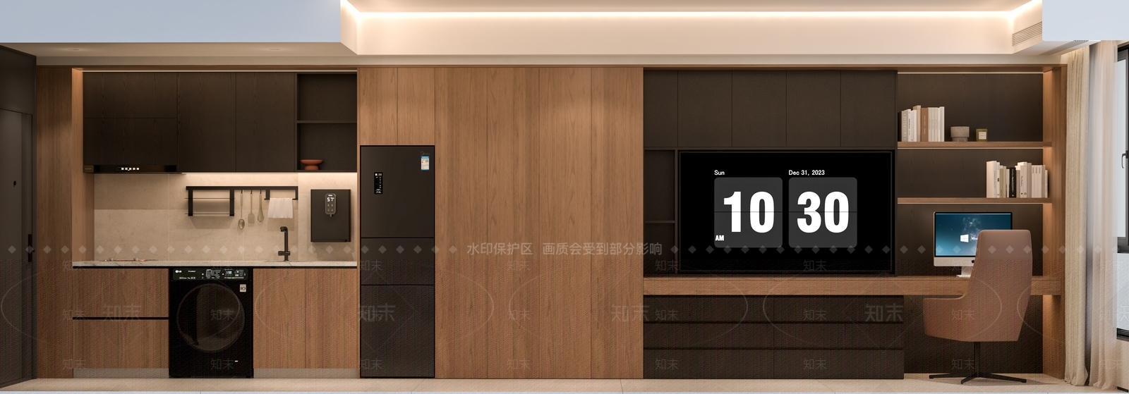 现代家居客厅SU模型下载【ID:1198010103】