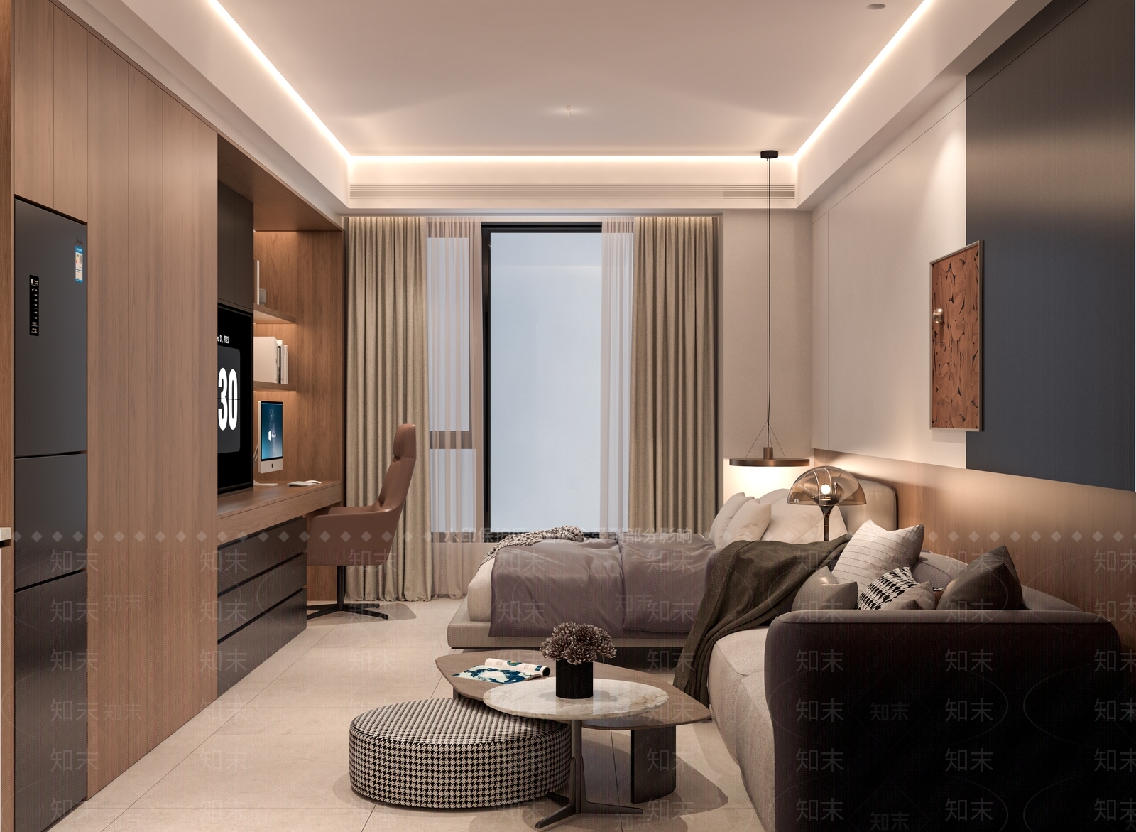 现代家居客厅SU模型下载【ID:1198010103】
