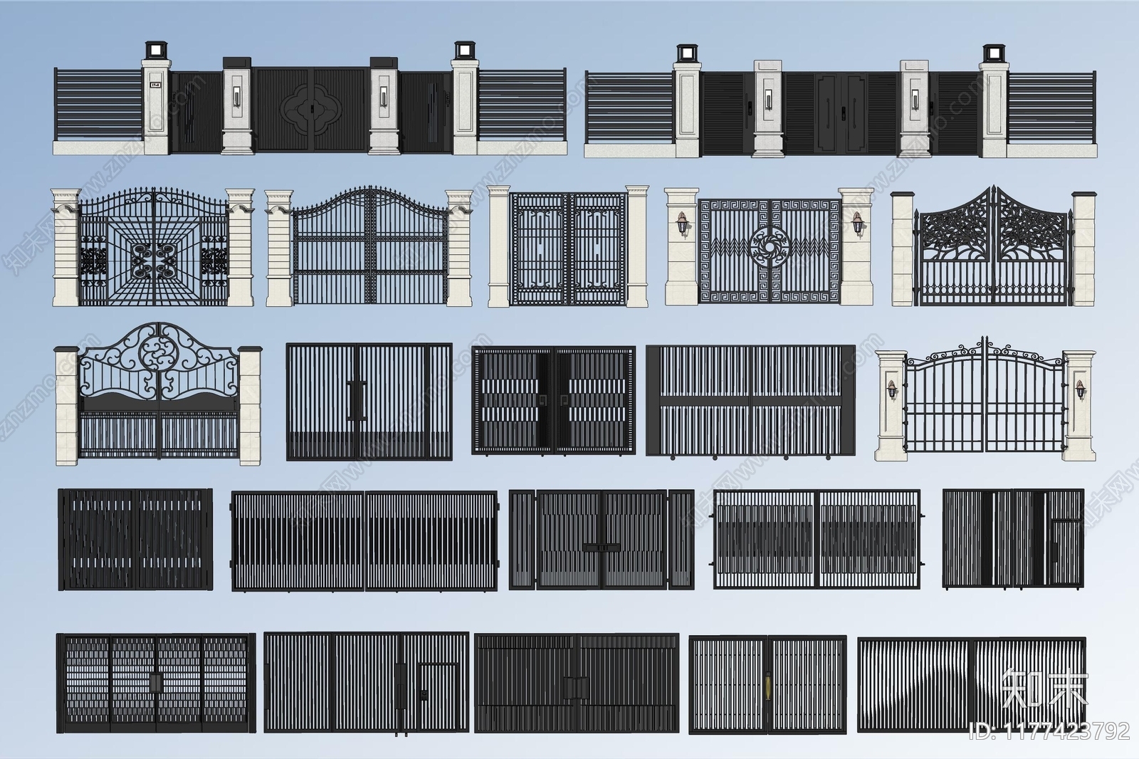 现代庭院门SU模型下载【ID:1177423792】