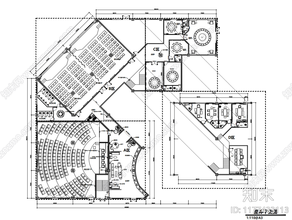 现代其他餐饮空间cad施工图下载【ID:1177433113】