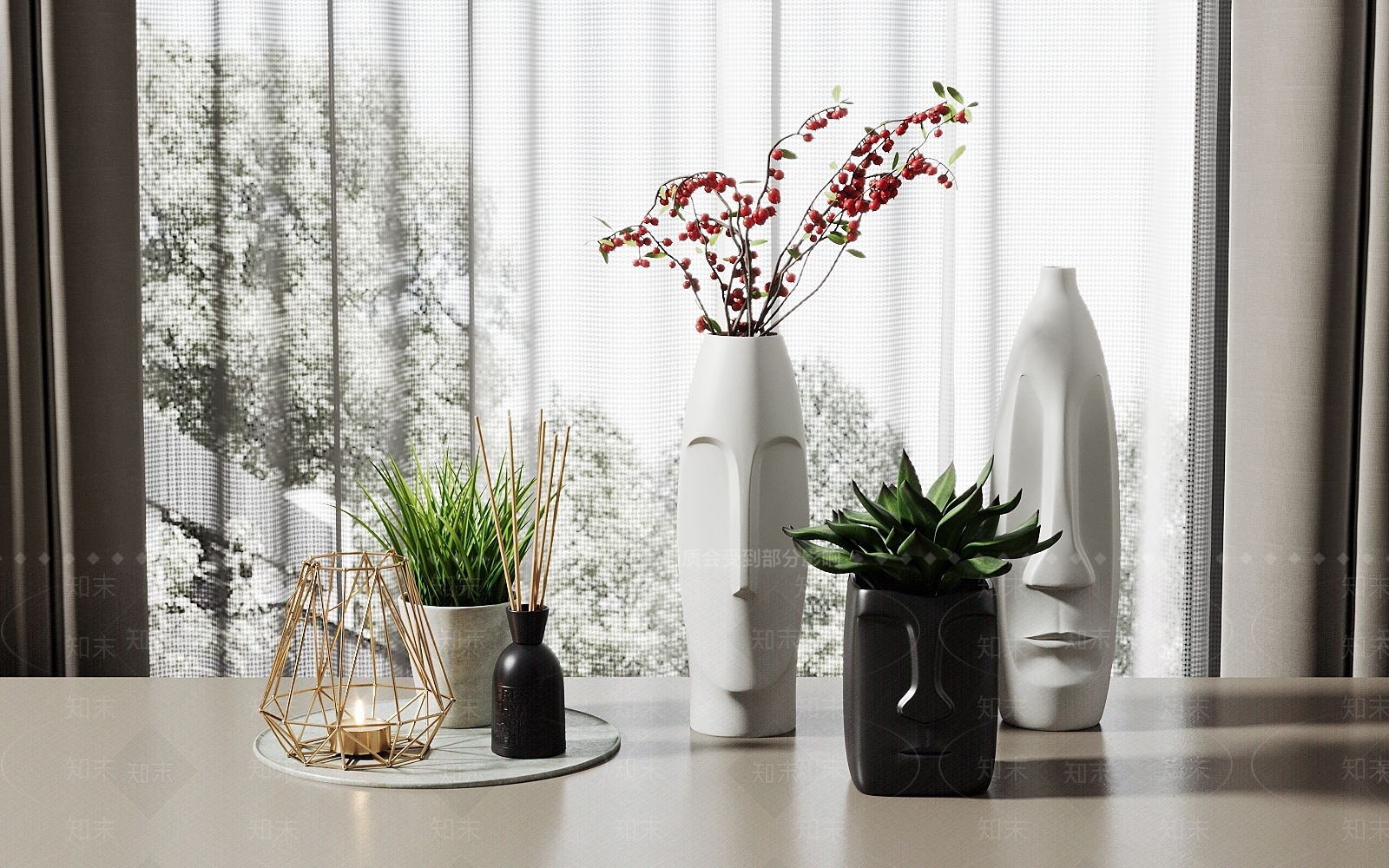 现代花艺3D模型下载【ID:1177432225】