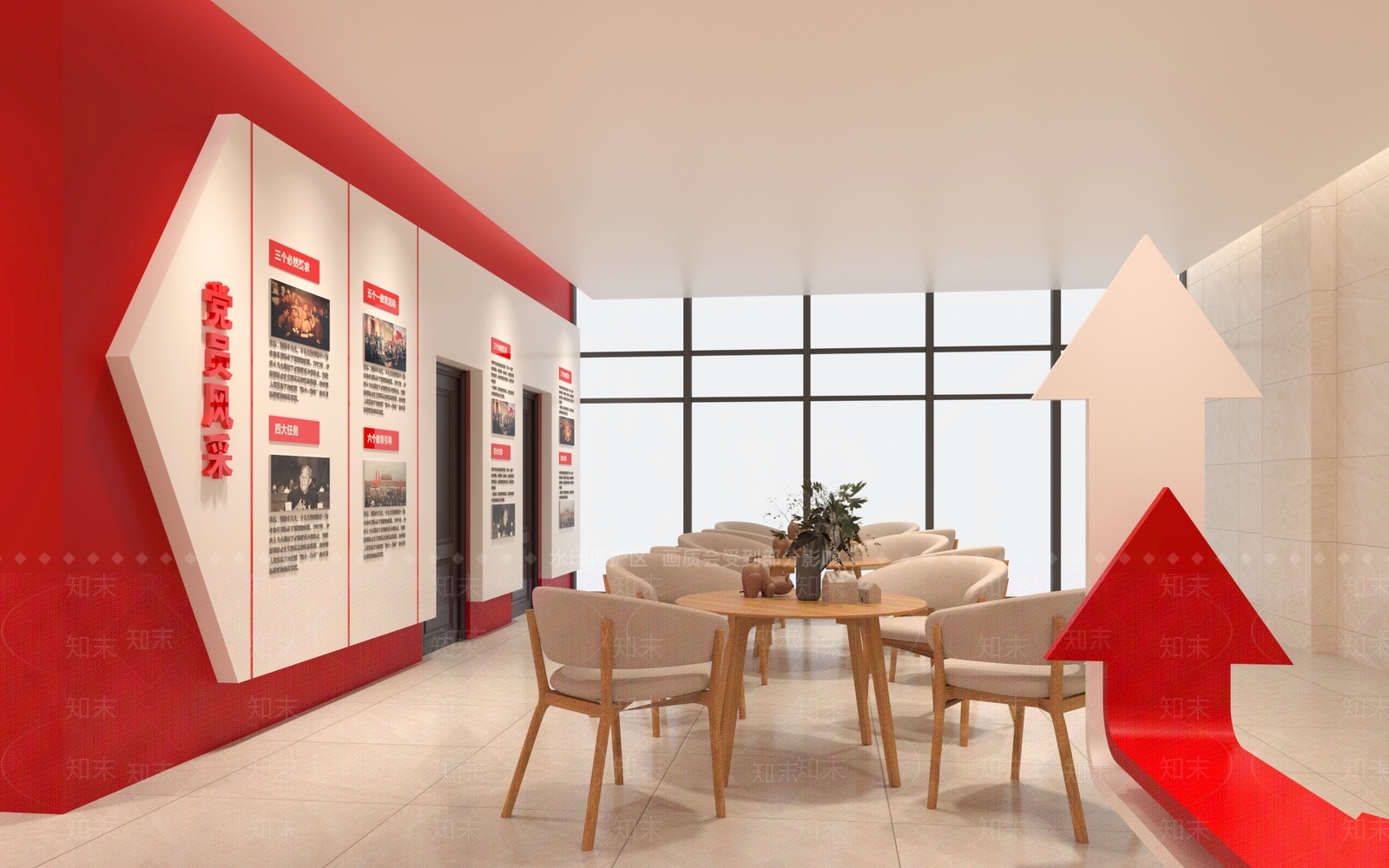 现代党建展厅SU模型下载【ID:1177433321】