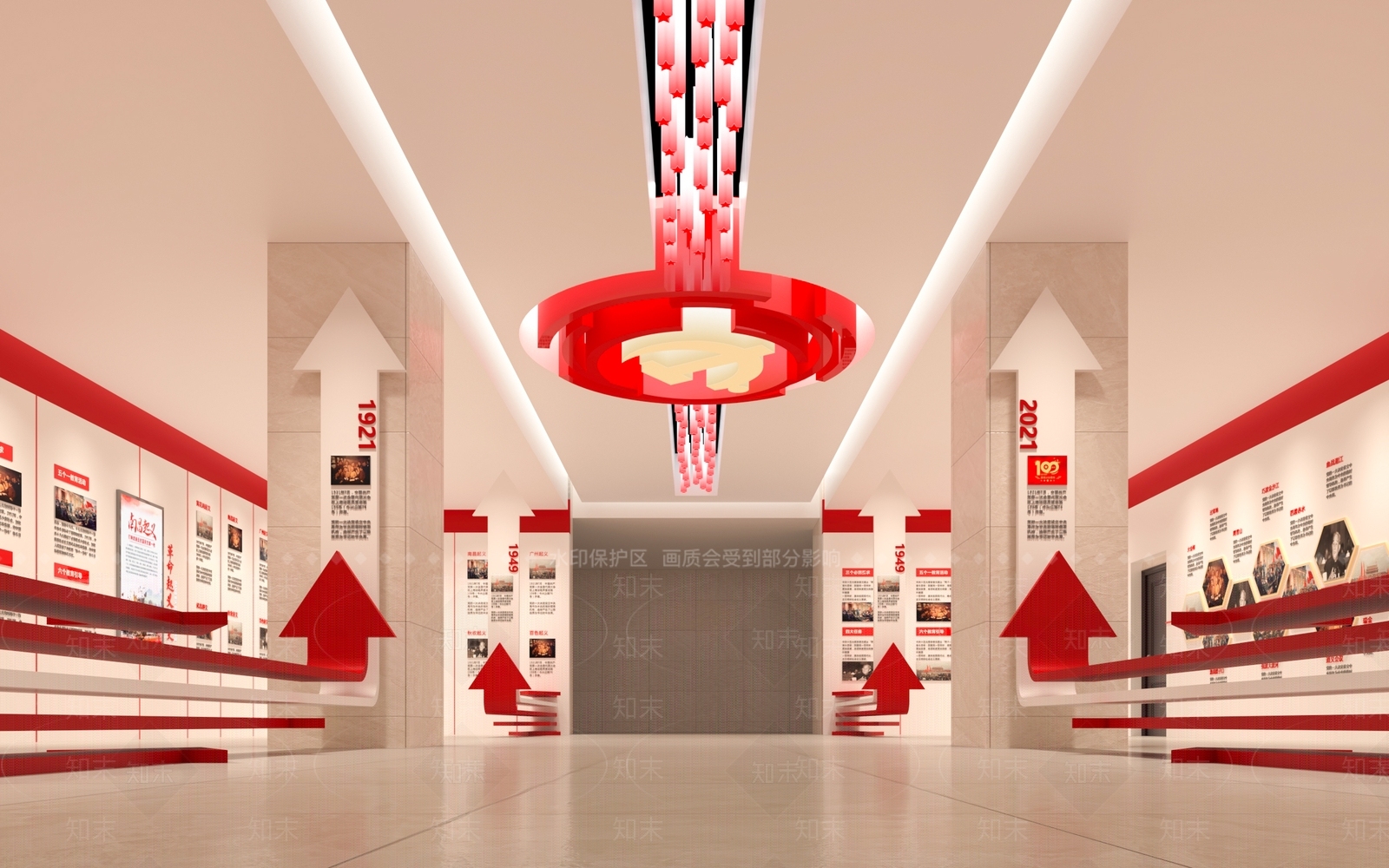 现代党建展厅SU模型下载【ID:1177433321】