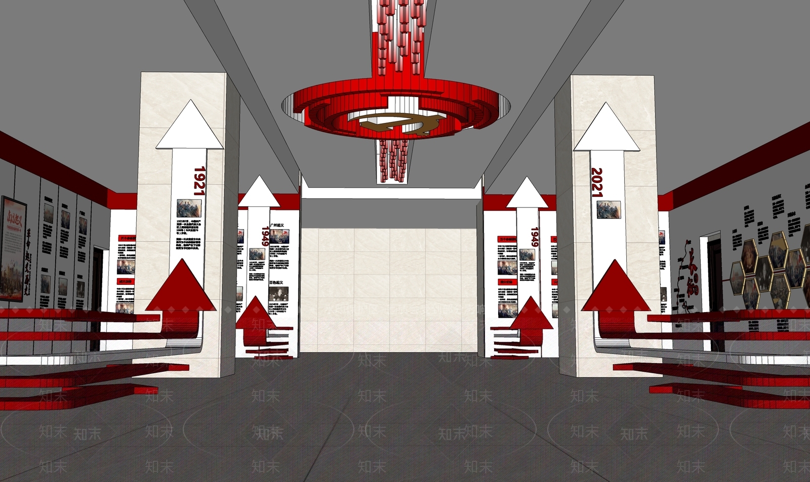 现代党建展厅SU模型下载【ID:1177433321】