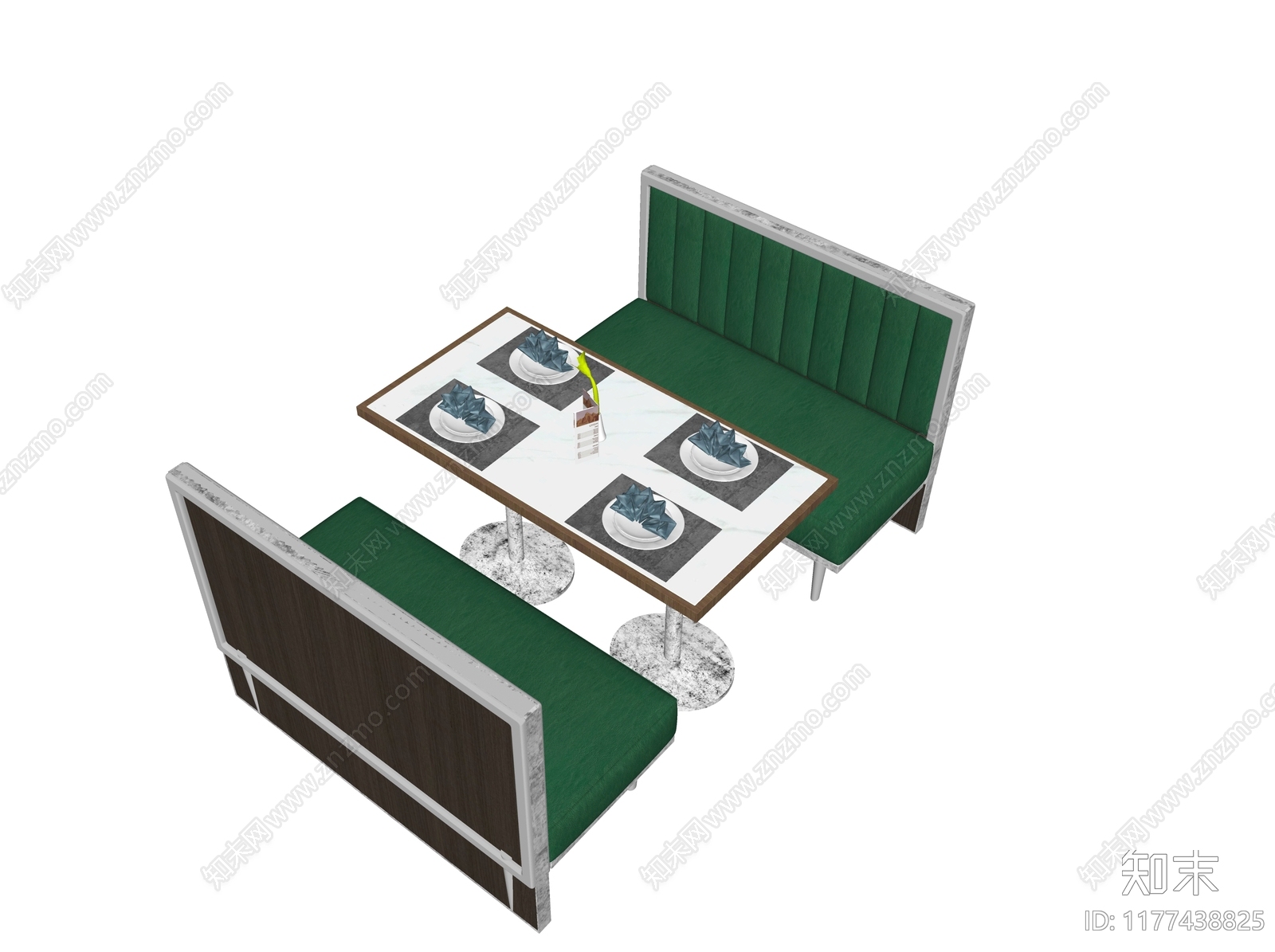 现代新中式卡座沙发SU模型下载【ID:1177438825】