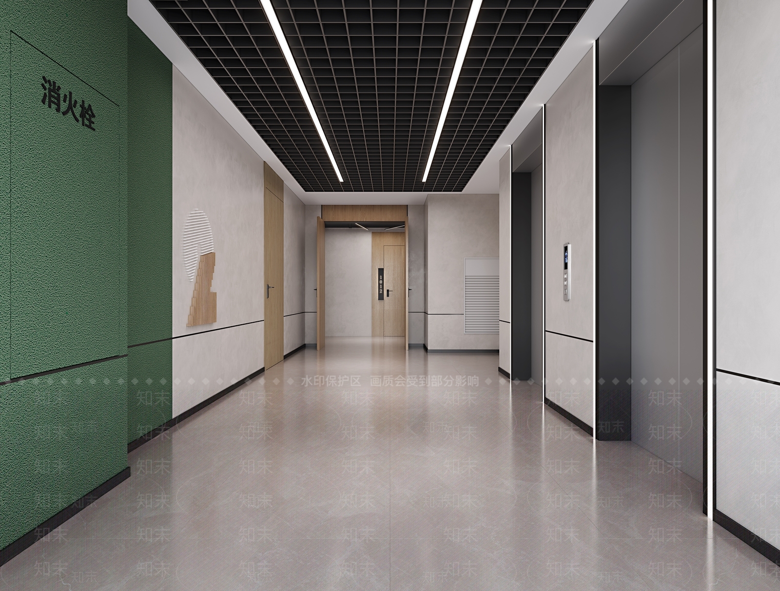 现代电梯间3D模型下载【ID:1177442001】