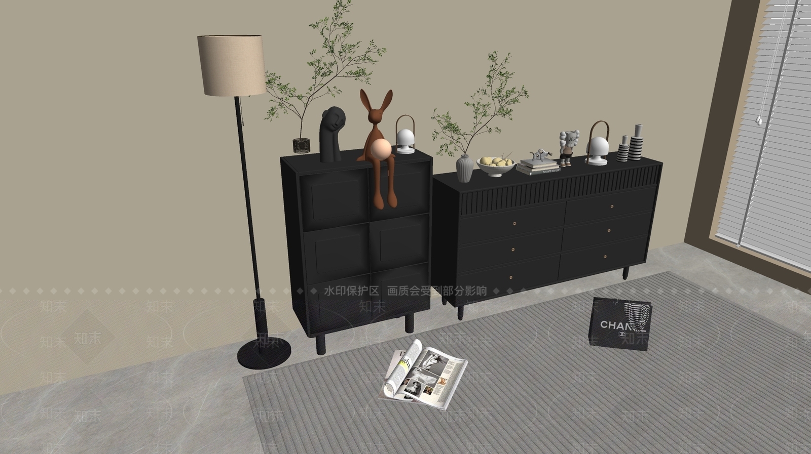 现代轻奢斗柜SU模型下载【ID:1177442141】
