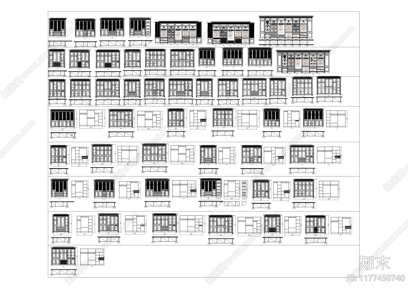 现代综合家具图库cad施工图下载【ID:1177450740】