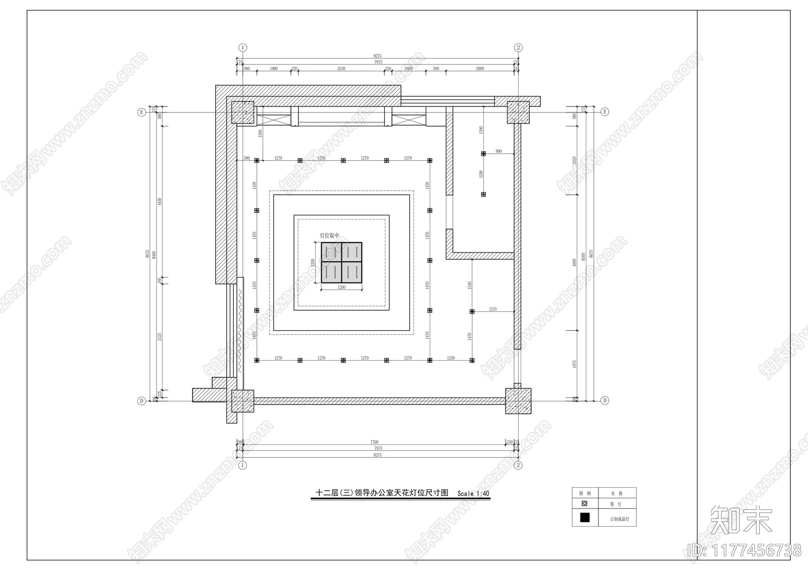 现代独立办公室cad施工图下载【ID:1177456738】