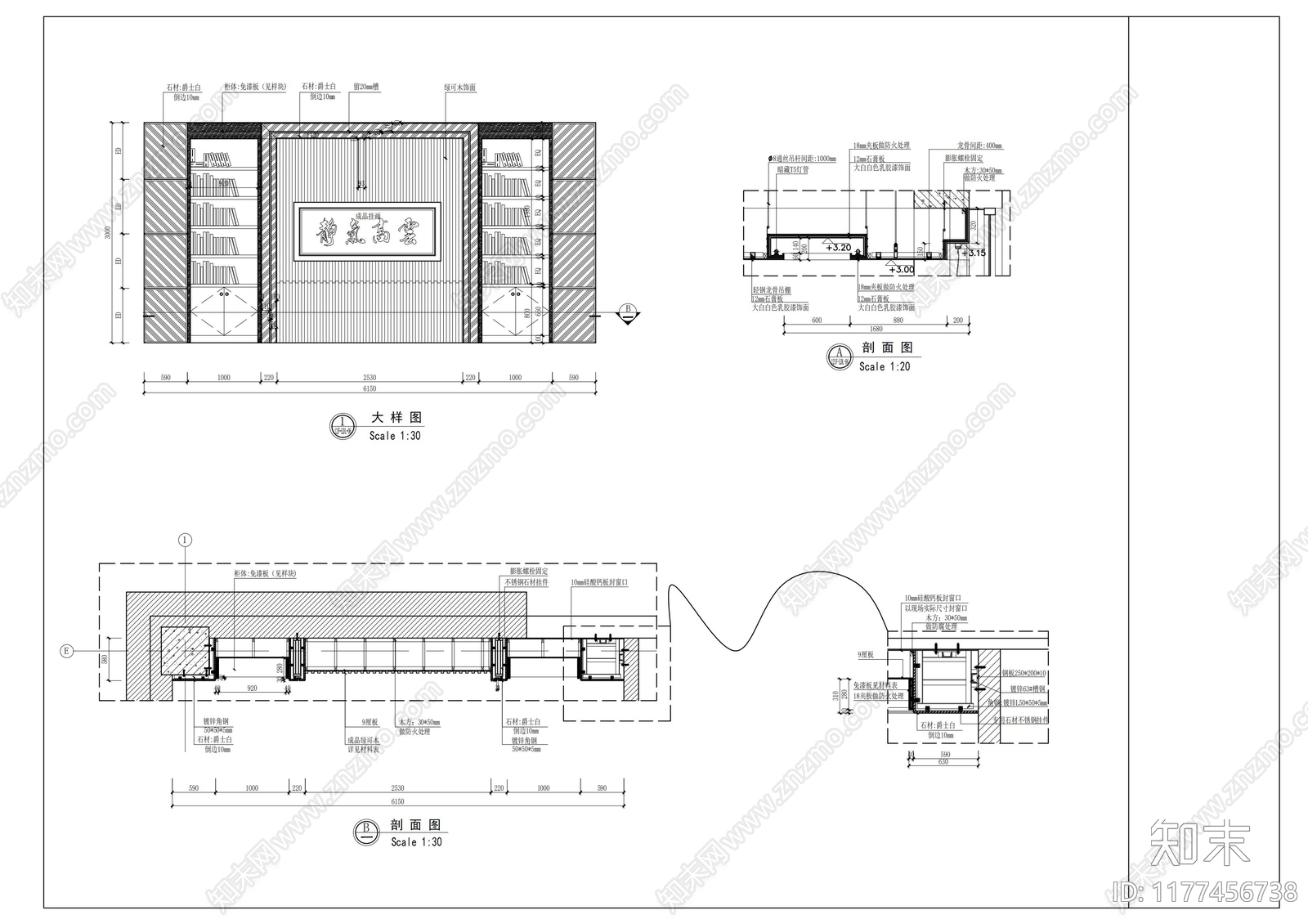 现代独立办公室cad施工图下载【ID:1177456738】
