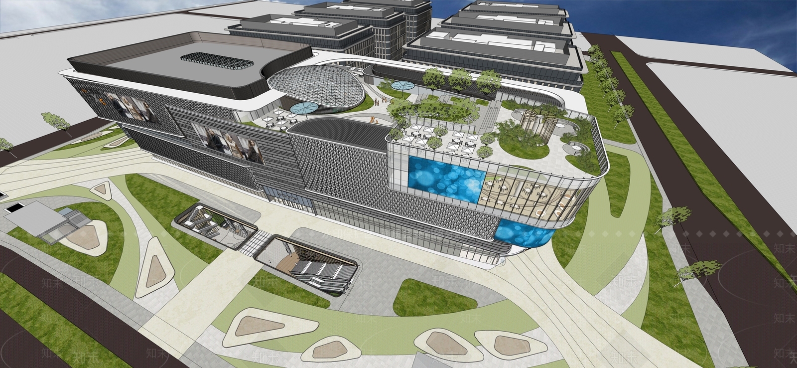 现代其他商业建筑SU模型下载【ID:1177526254】