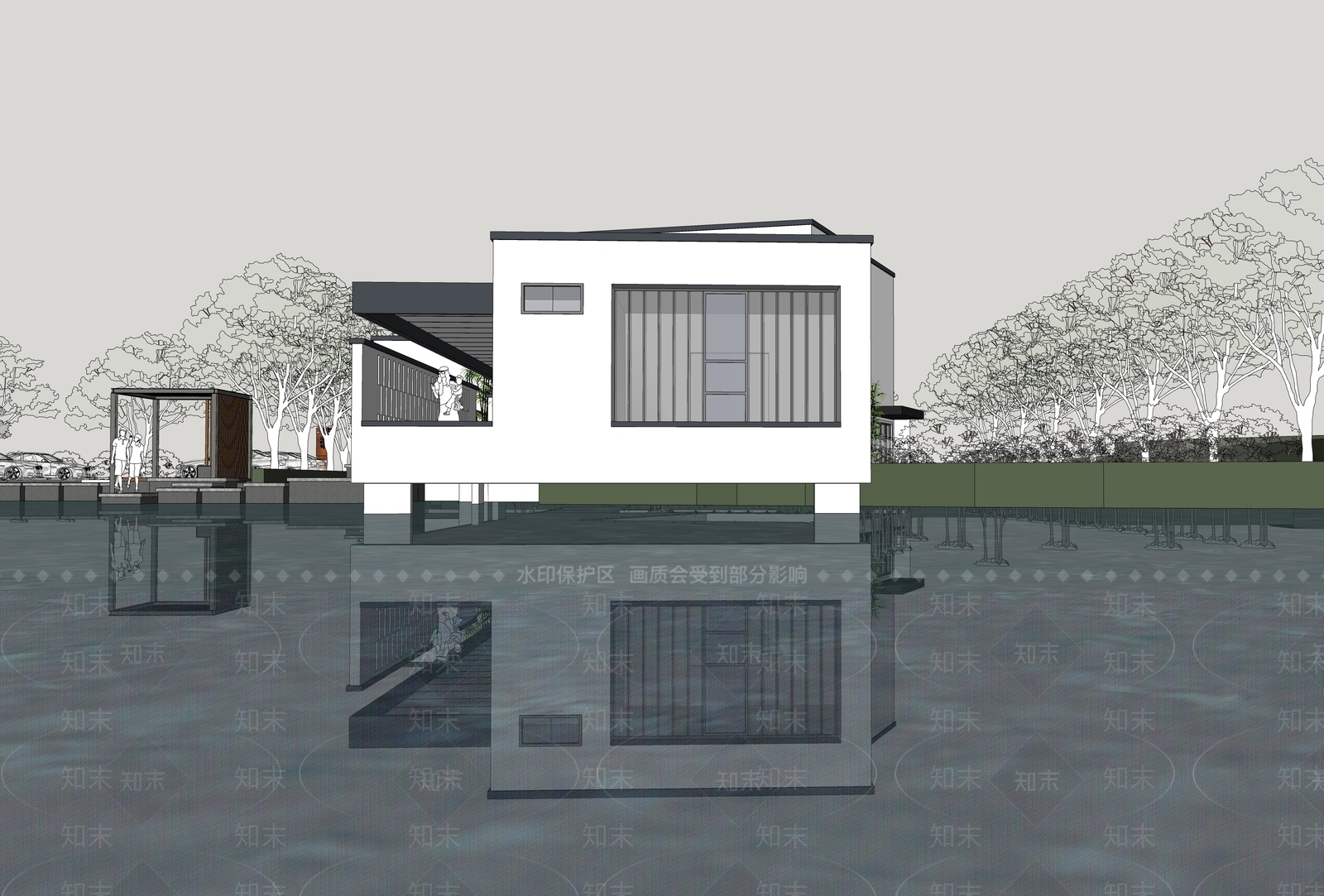 现代极简小公建SU模型下载【ID:1177465797】