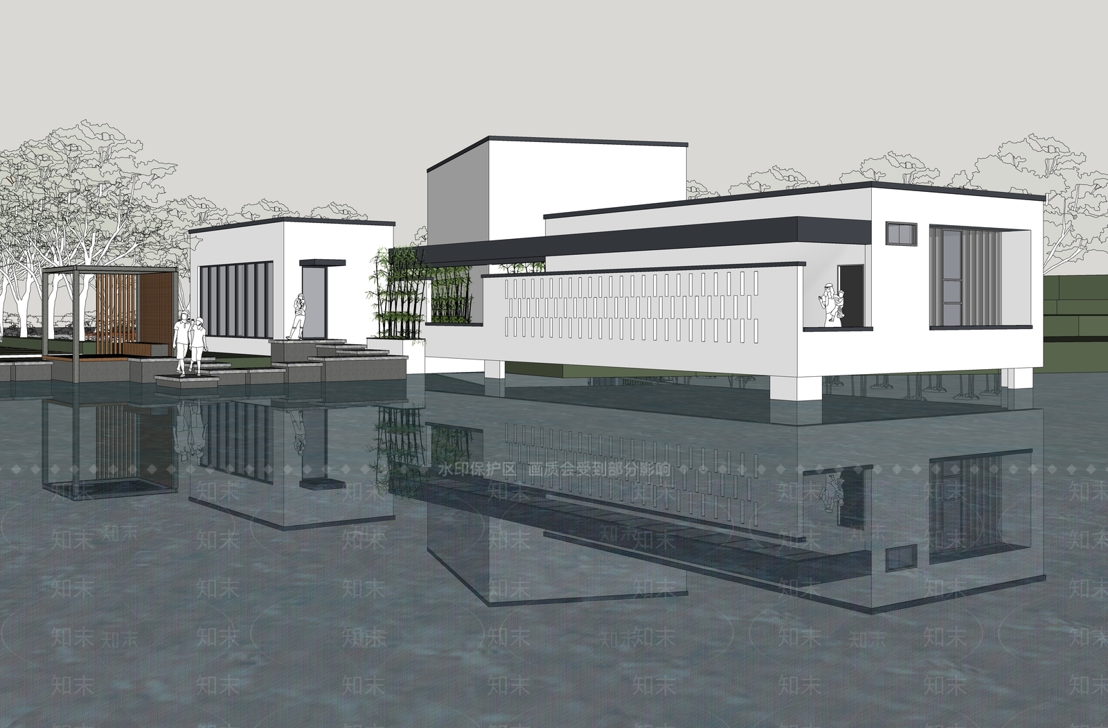 现代极简小公建SU模型下载【ID:1177465797】