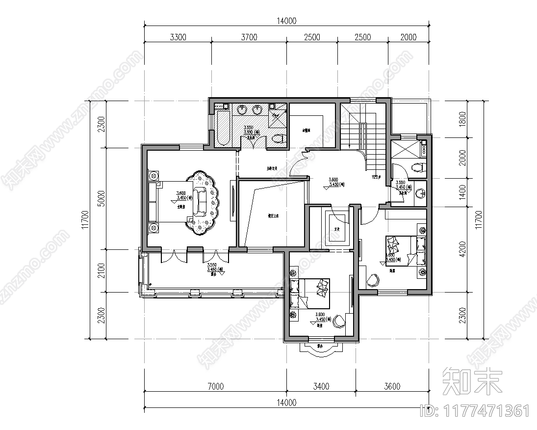 法式别墅建筑施工图下载【ID:1177471361】