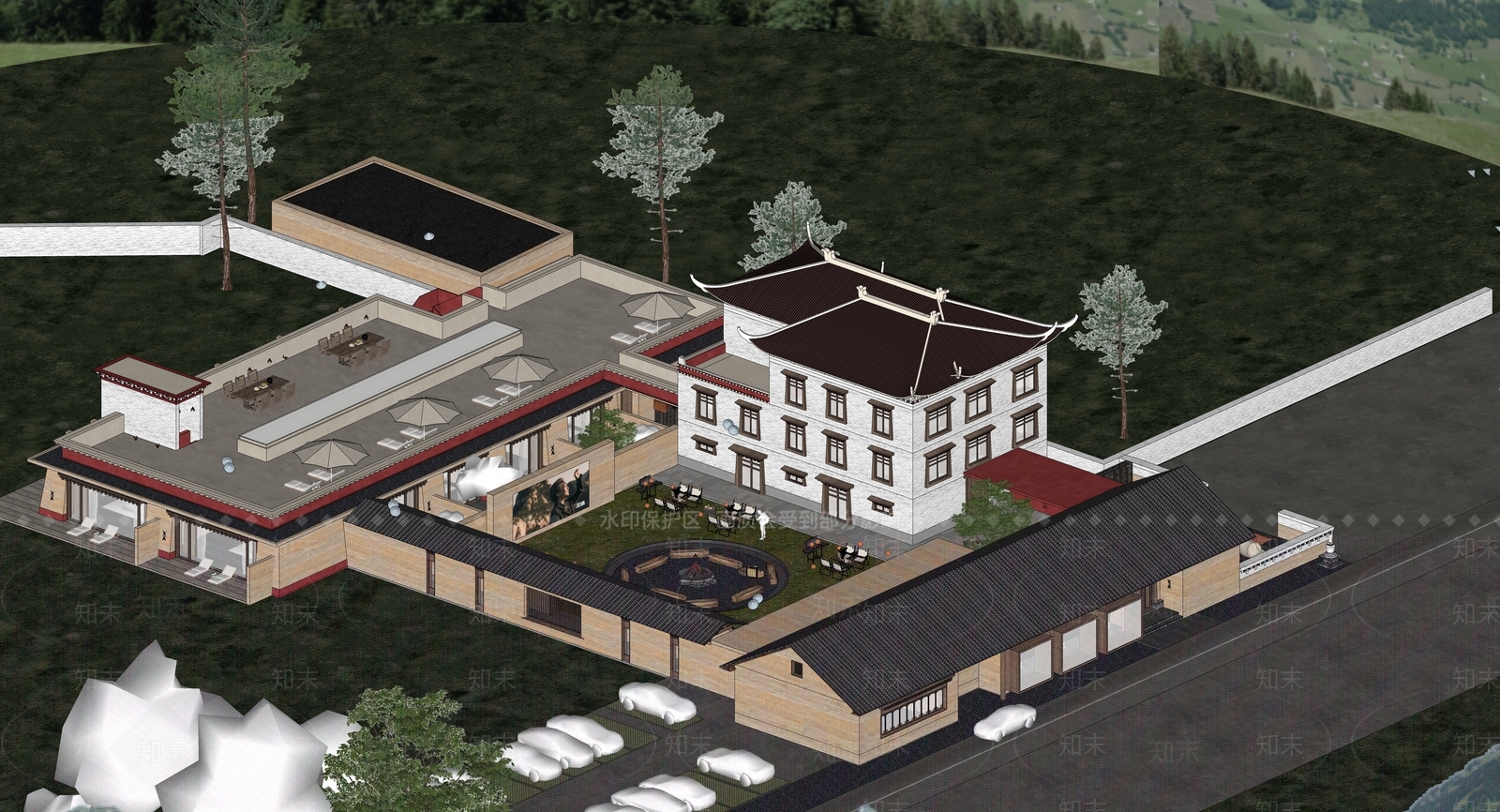 现代简约乡村民房SU模型下载【ID:1177483938】