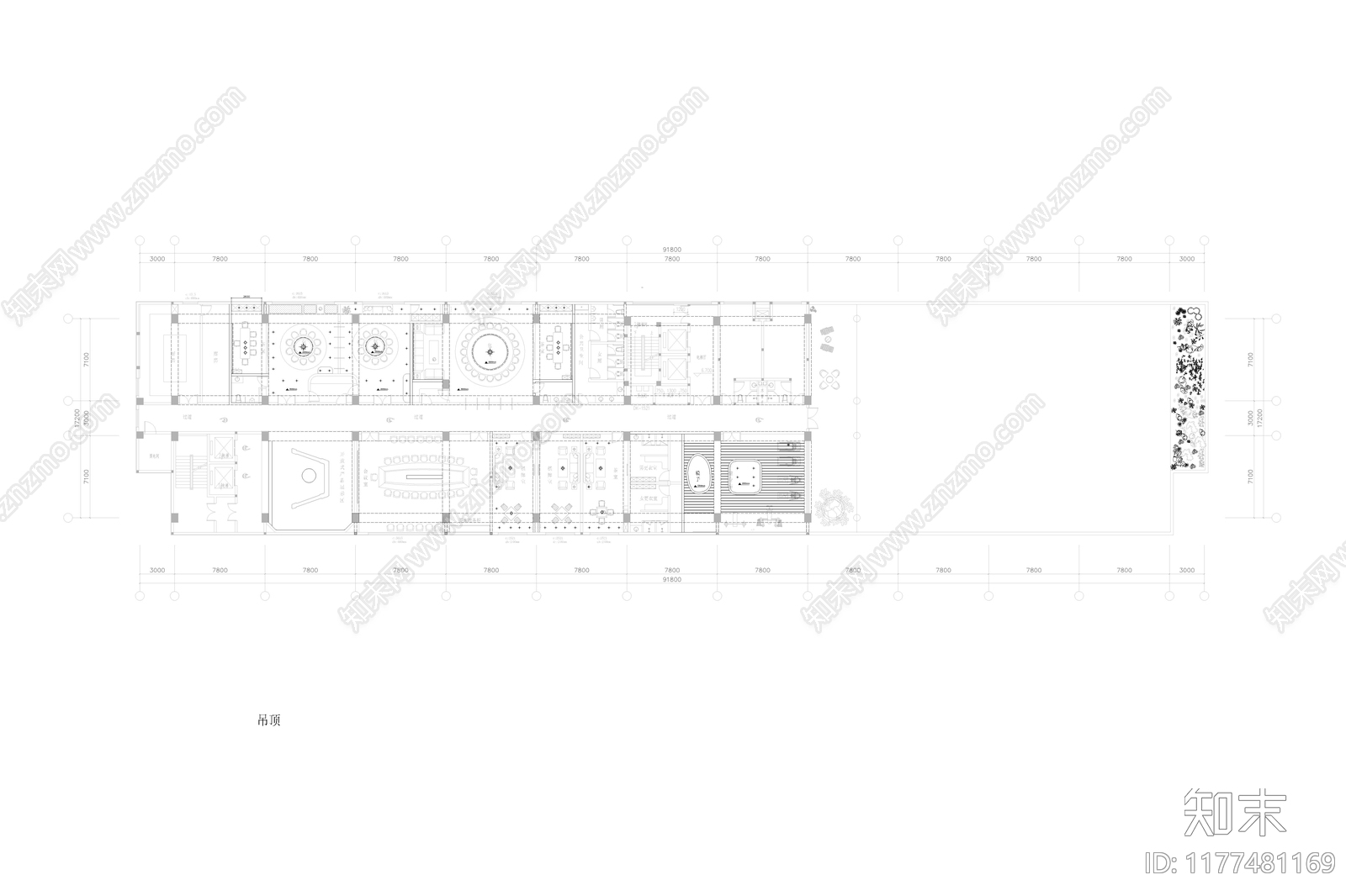现代简约整体办公空间cad施工图下载【ID:1177481169】