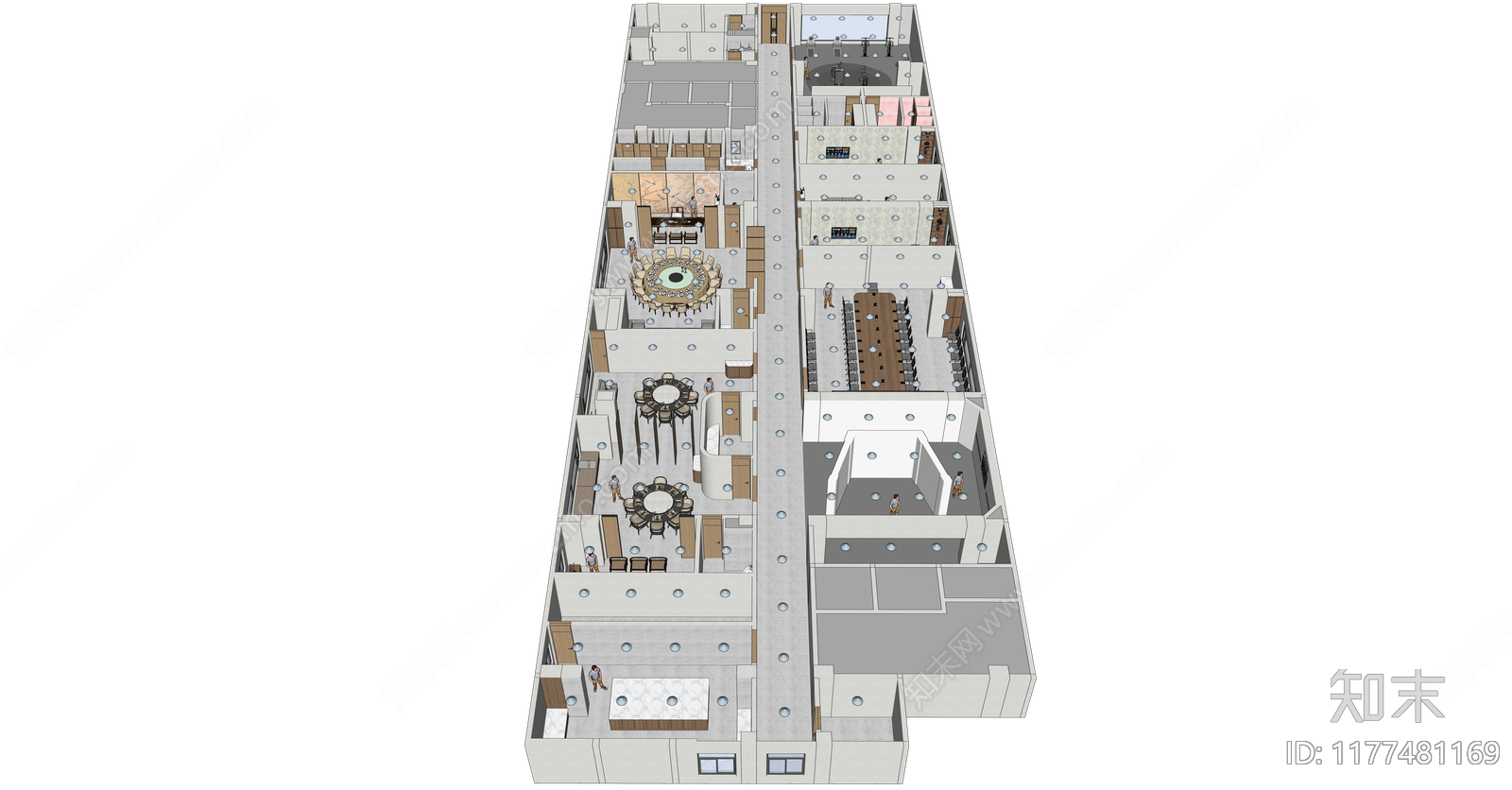 现代简约整体办公空间cad施工图下载【ID:1177481169】