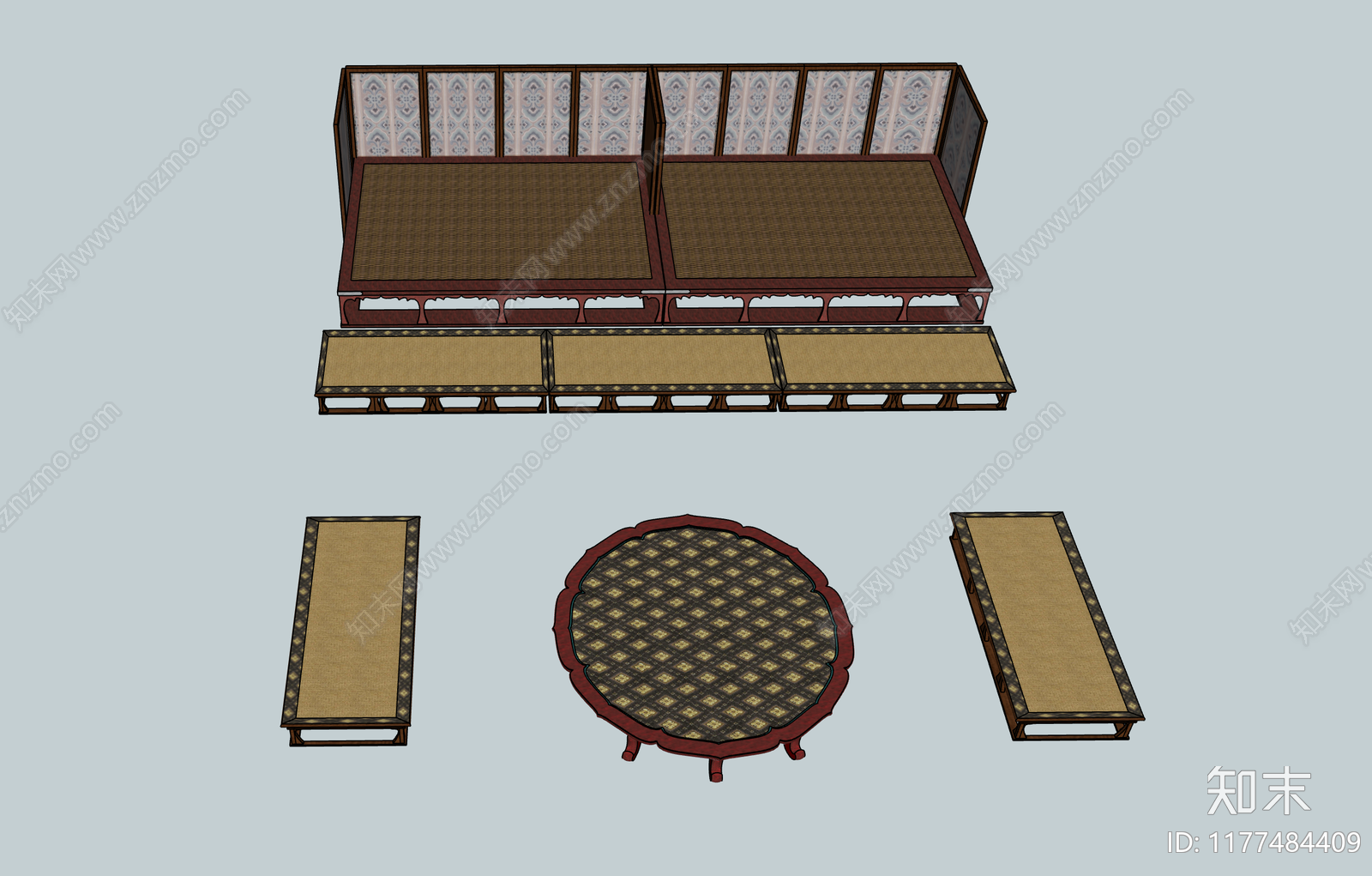 中式古建筑SU模型下载【ID:1177484409】