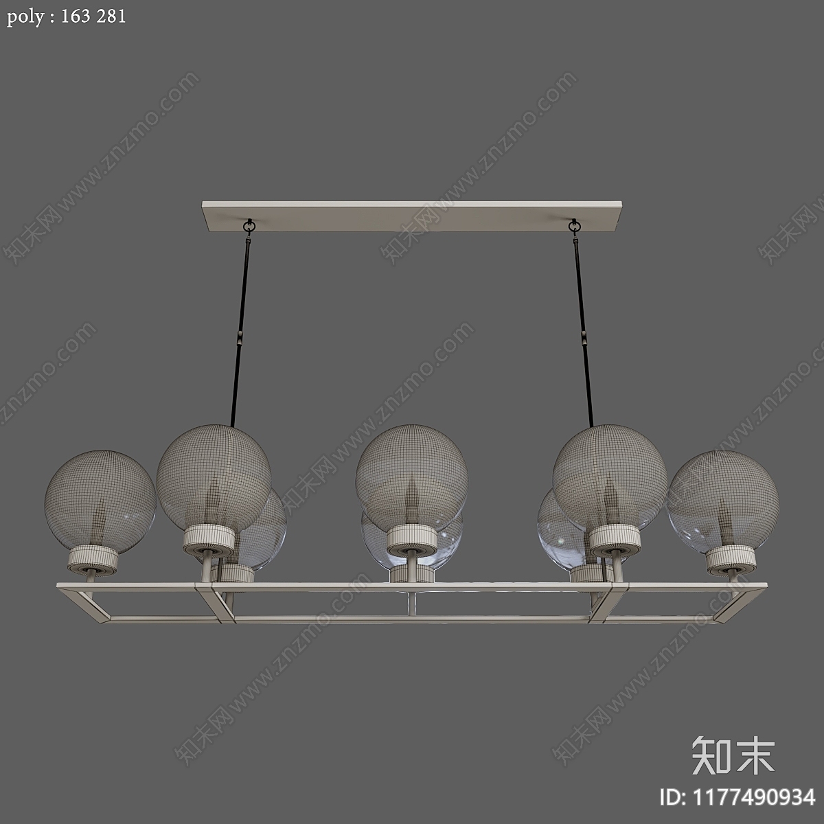 吊灯3D模型下载【ID:1177490934】