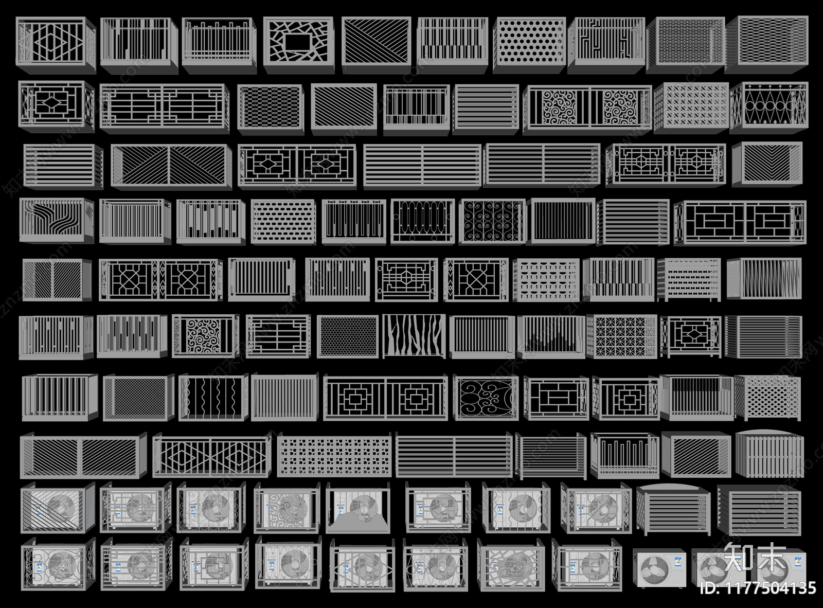 现代空调外机SU模型下载【ID:1177504135】