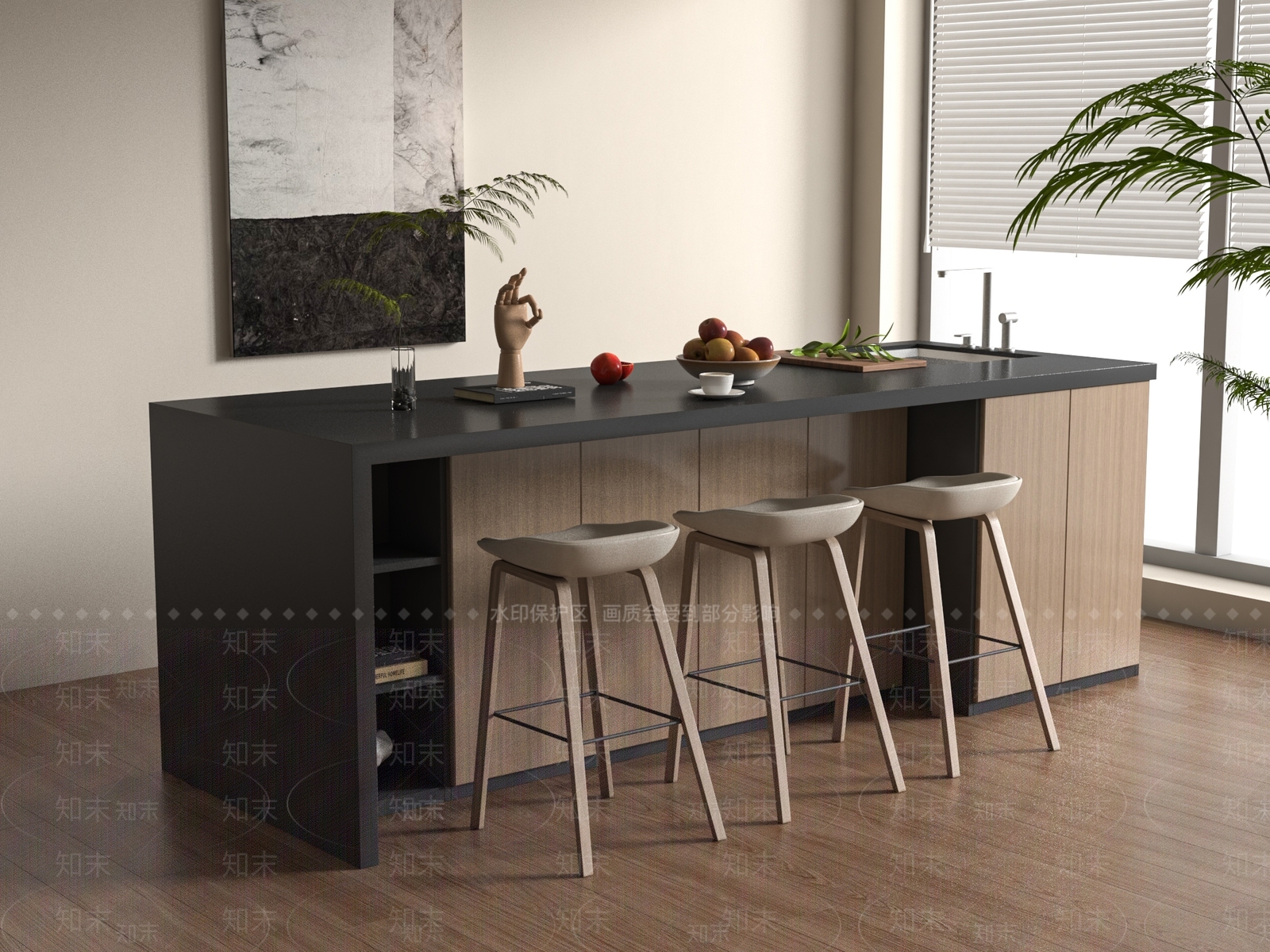 现代吧台3D模型下载【ID:1177505609】