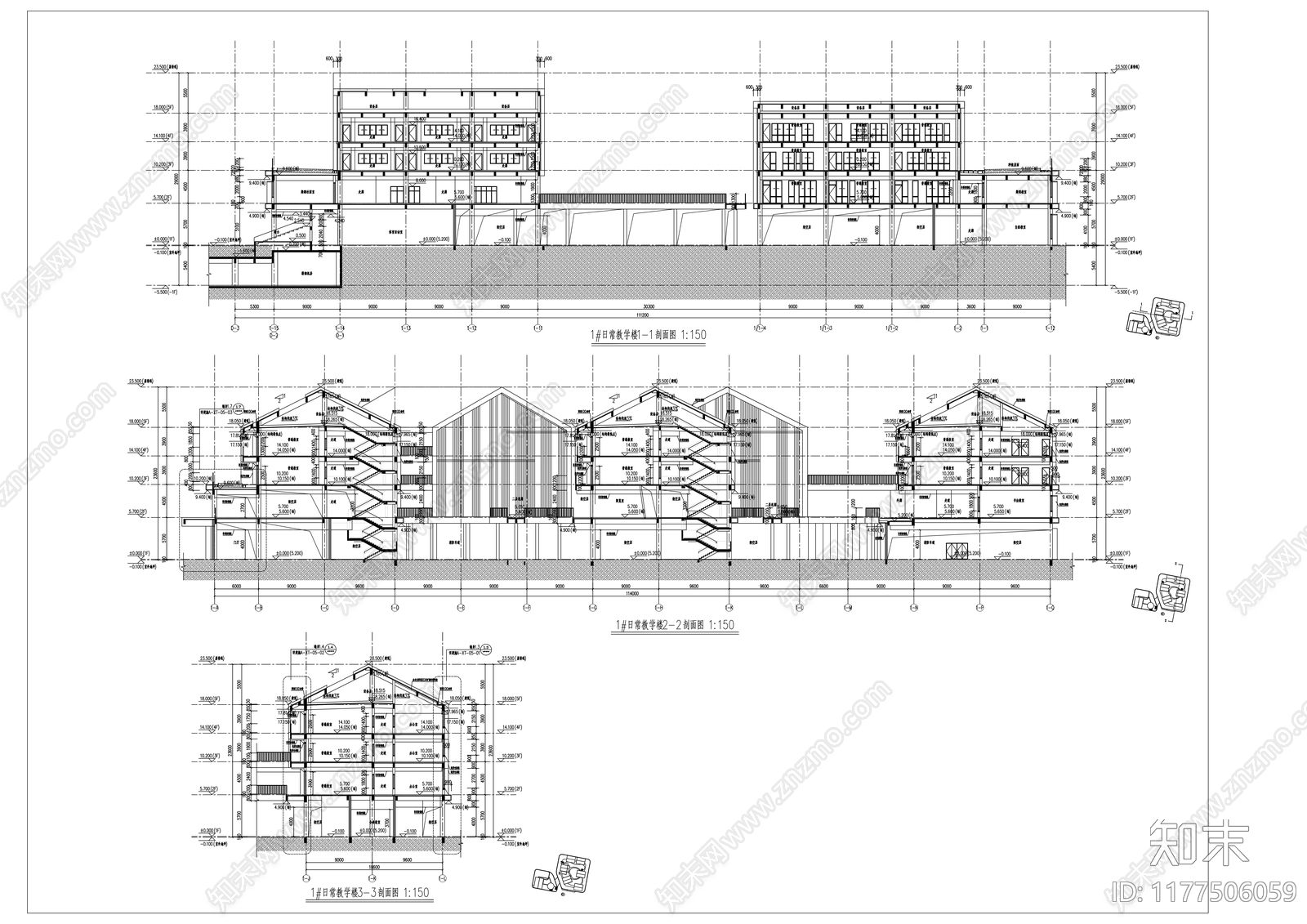 现代学校建筑施工图下载【ID:1177506059】