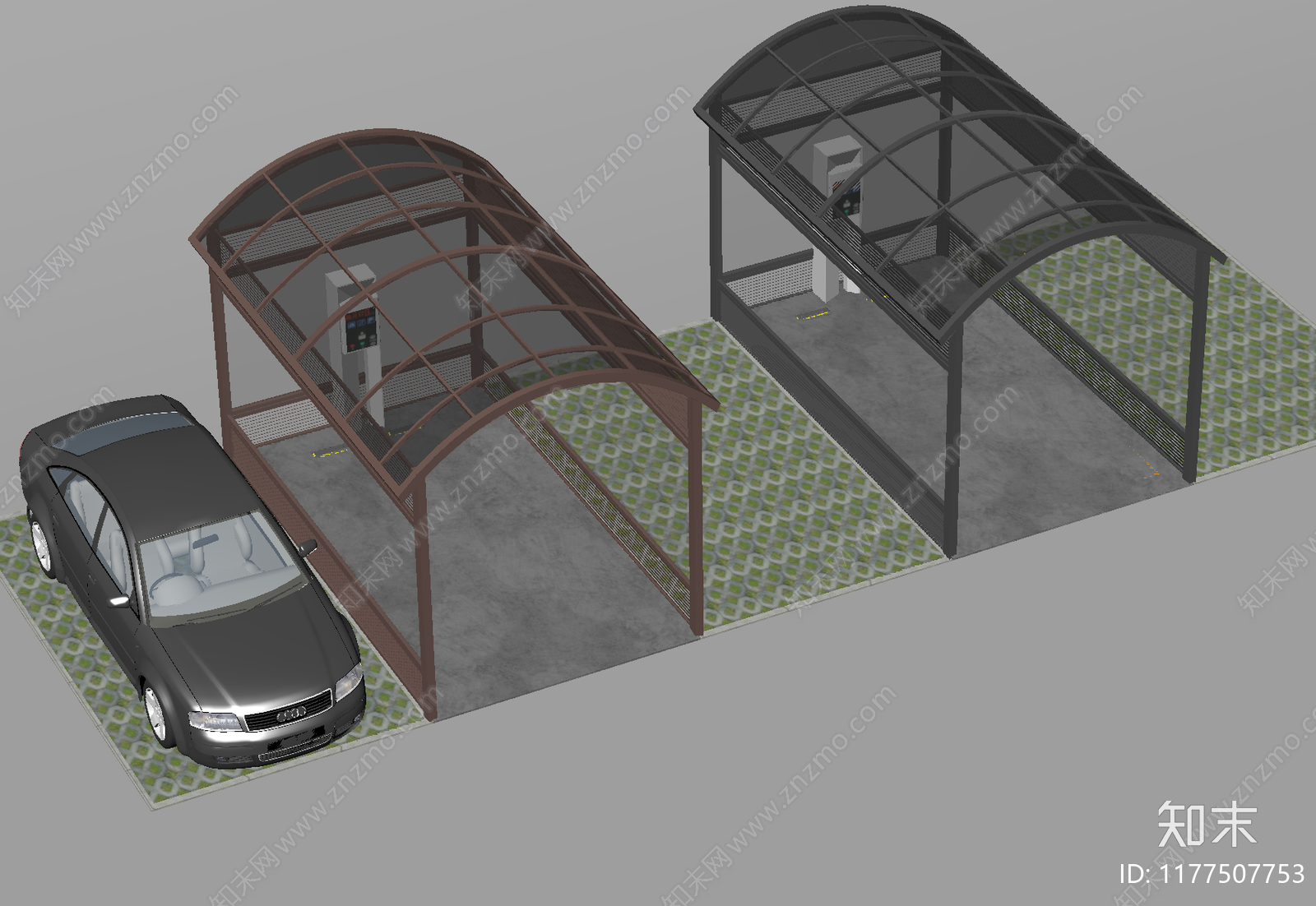 现代停车场SU模型下载【ID:1177507753】
