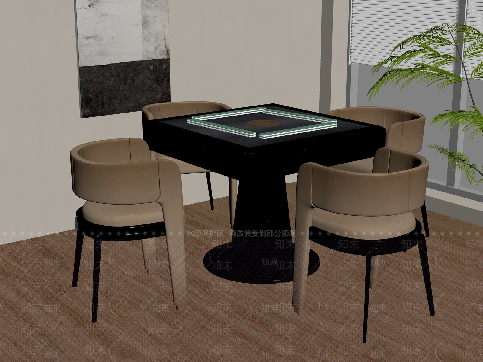 麻将桌SU模型下载【ID:1177510259】