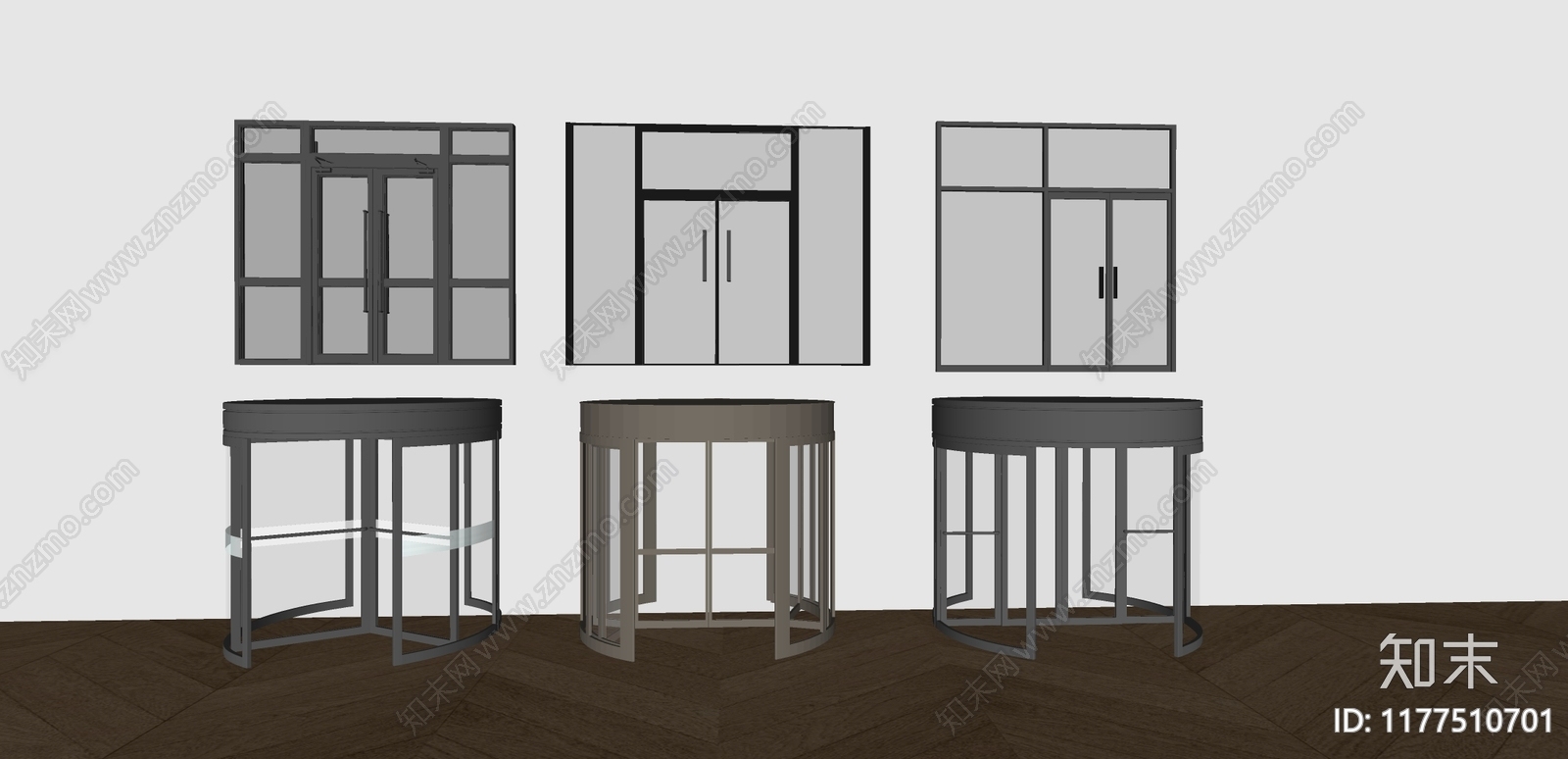 现代旋转门SU模型下载【ID:1177510701】