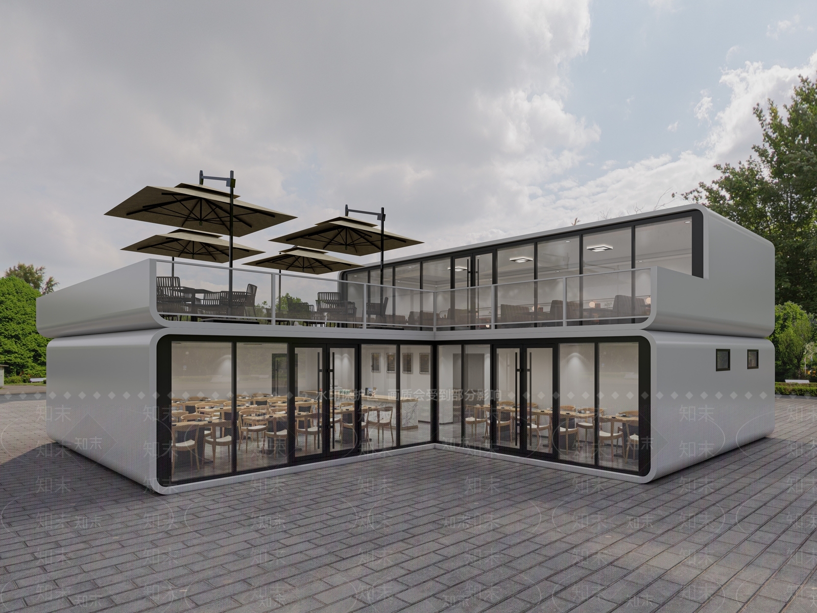 现代风格建筑SU模型下载【ID:1177519668】