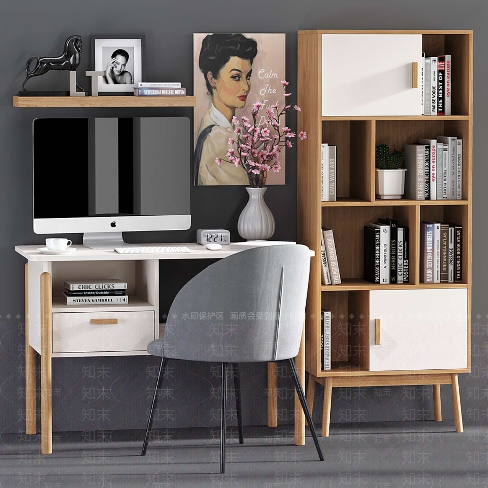 办公桌椅3D模型下载【ID:1177527219】