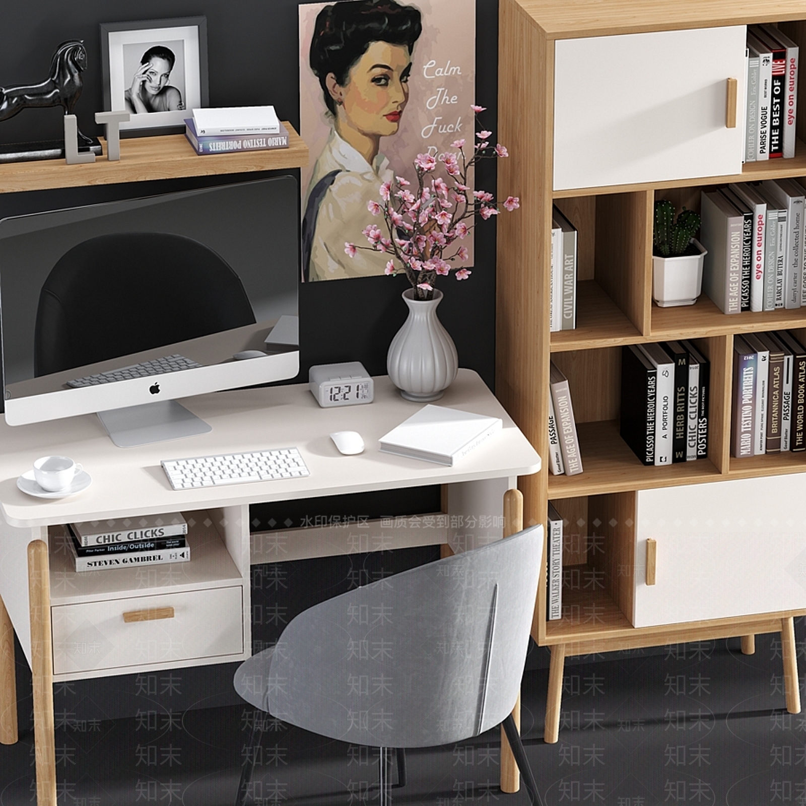 办公桌椅3D模型下载【ID:1177527219】