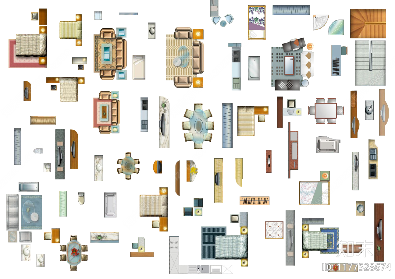 现代轻奢综合家具下载【ID:1177528674】