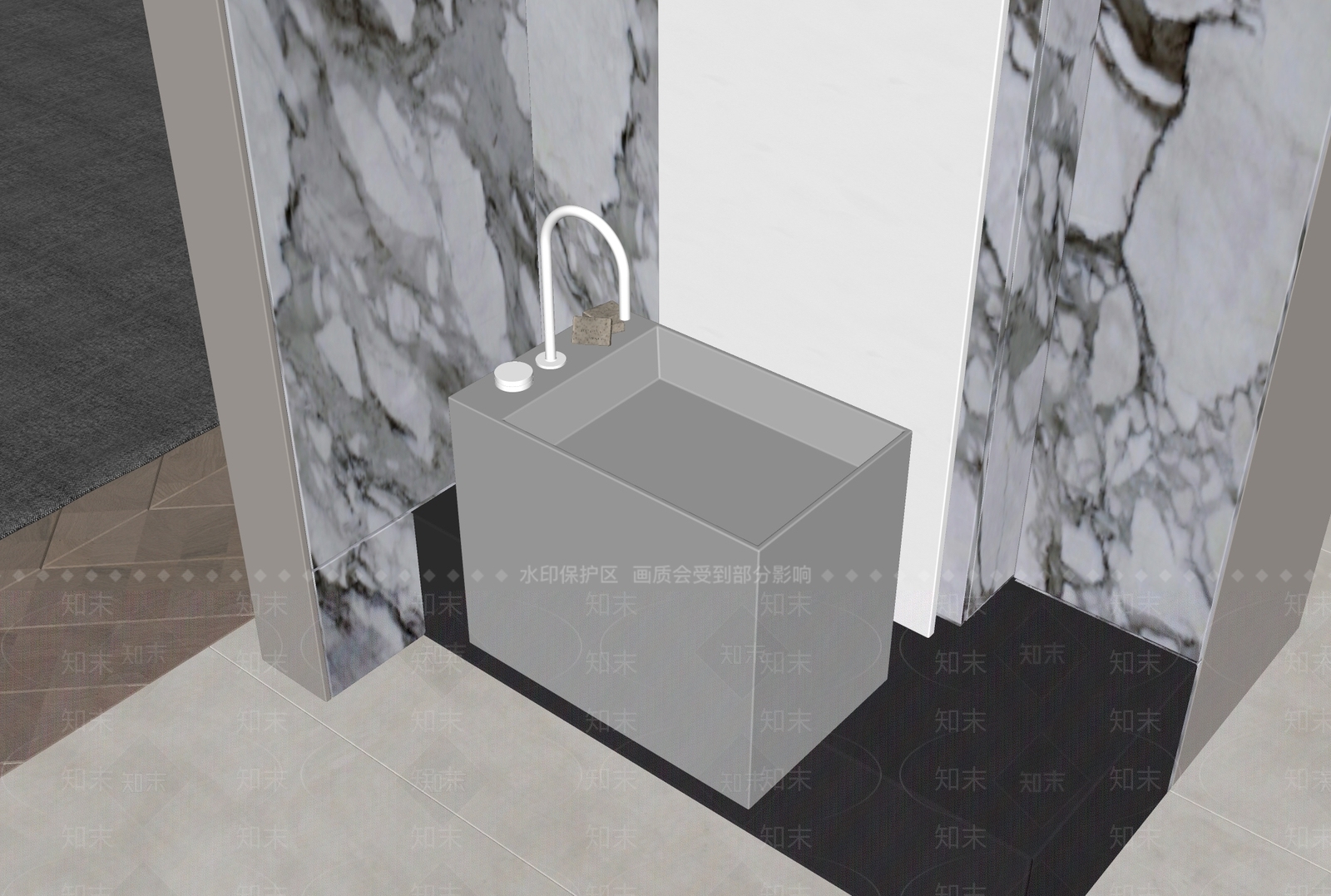 洗手台SU模型下载【ID:1177543486】