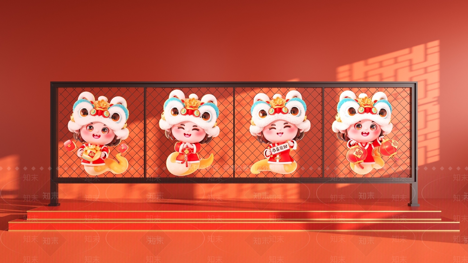 新中式美陈3D模型下载【ID:1177543658】